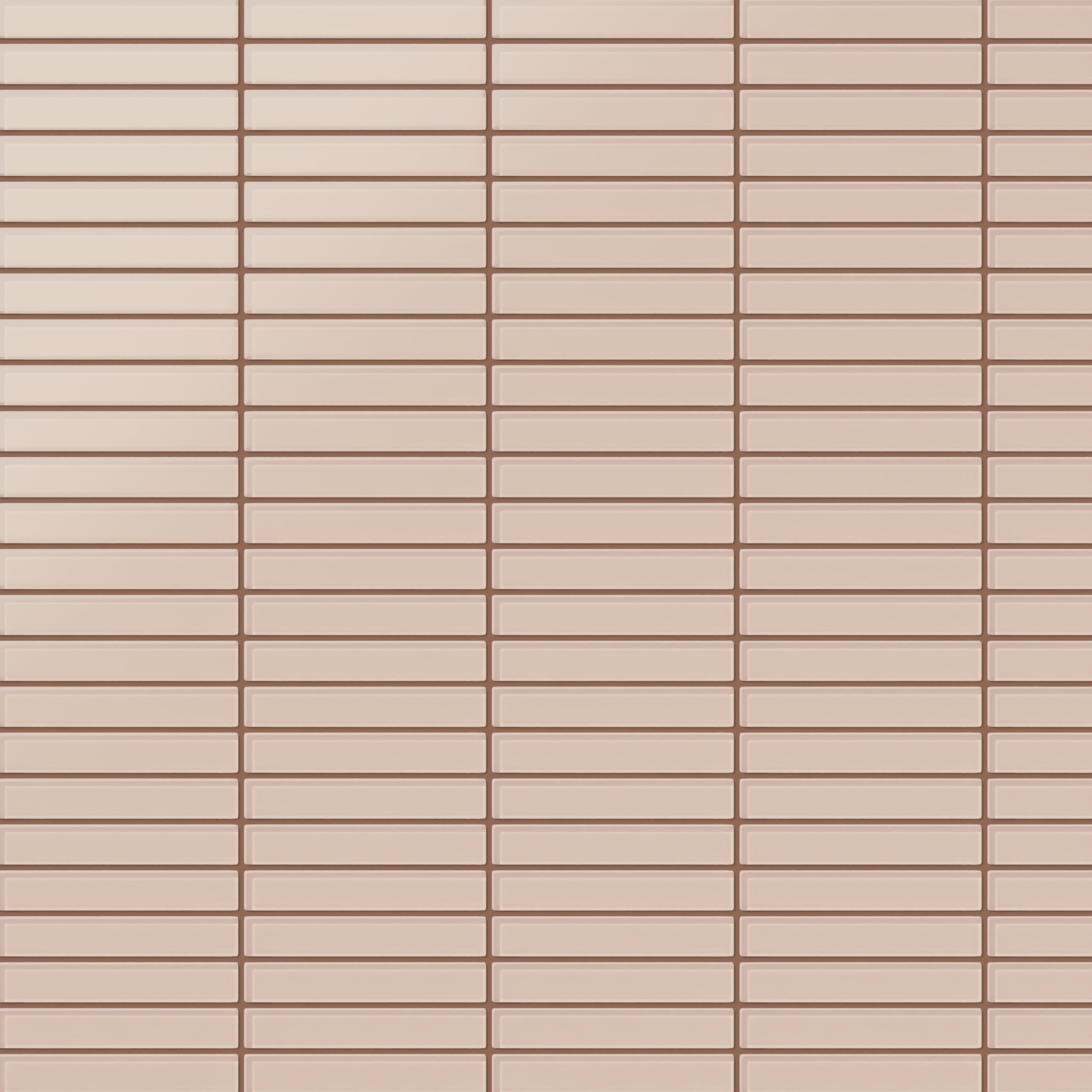1x6 Straight Set Sheeted Glass Mosaic Tile in Rosy Finch Matte