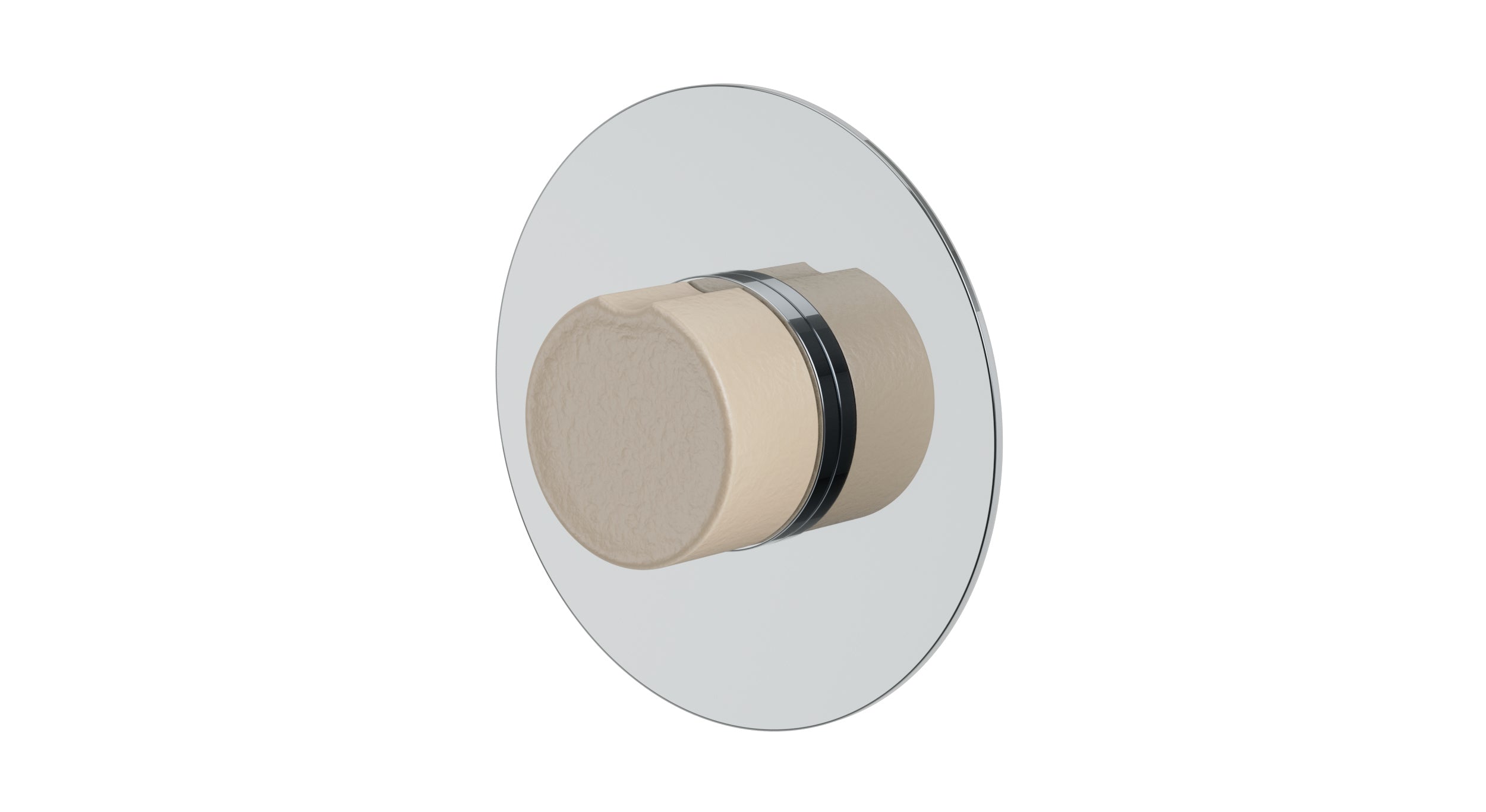 Foundry One Handle Wall Mount Shower Trim with Groove Ceramic Knob Handle in Polished Chrome