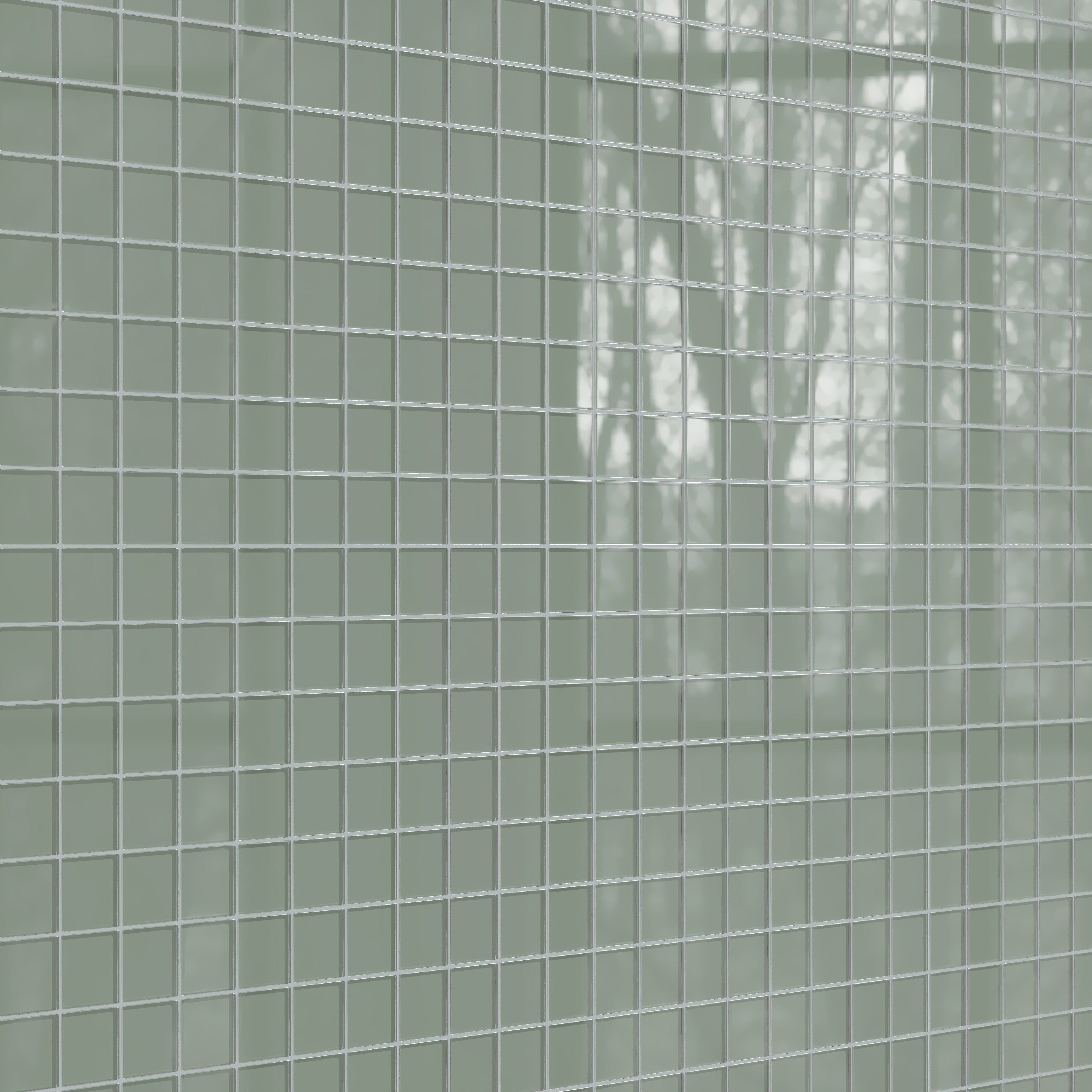 3x3 Straight Set Sheeted Glass Mosaic Tile in Hummingbird Gloss