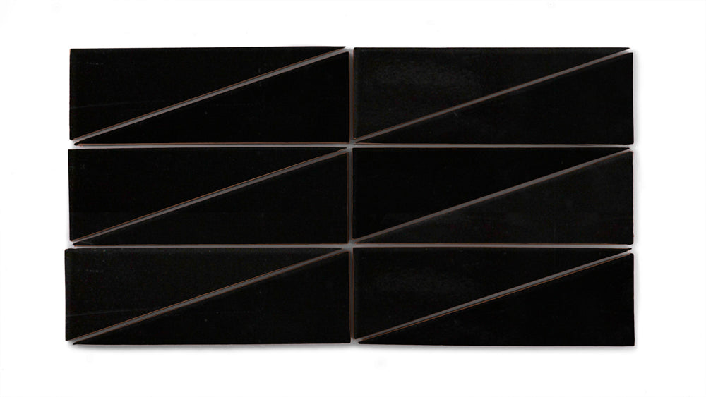 Right Scalene Triangle Original Ceramic Tile in Raven Gloss