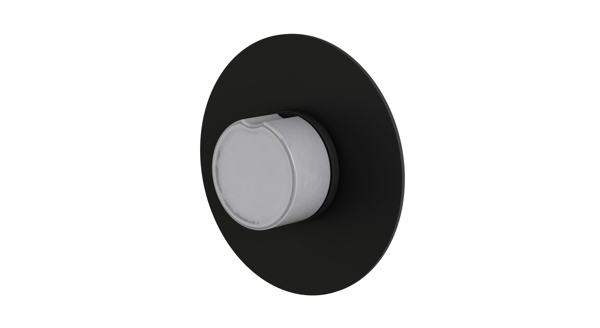 Foundry One Handle Wall Mount Shower Trim with Groove Ceramic Knob Handle in Matte Black