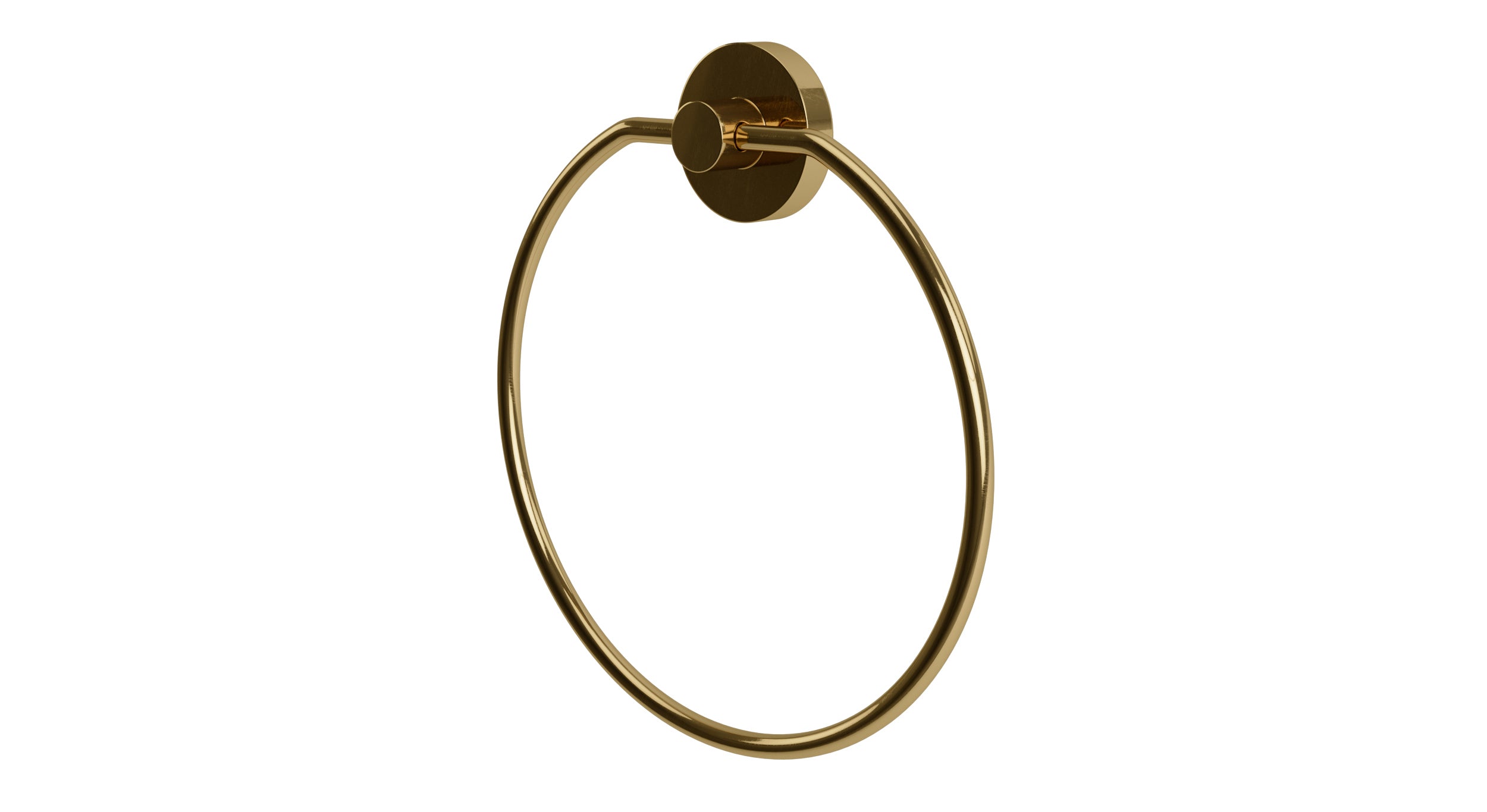 Flatiron Towel Ring in Uncoated Polished Brass
