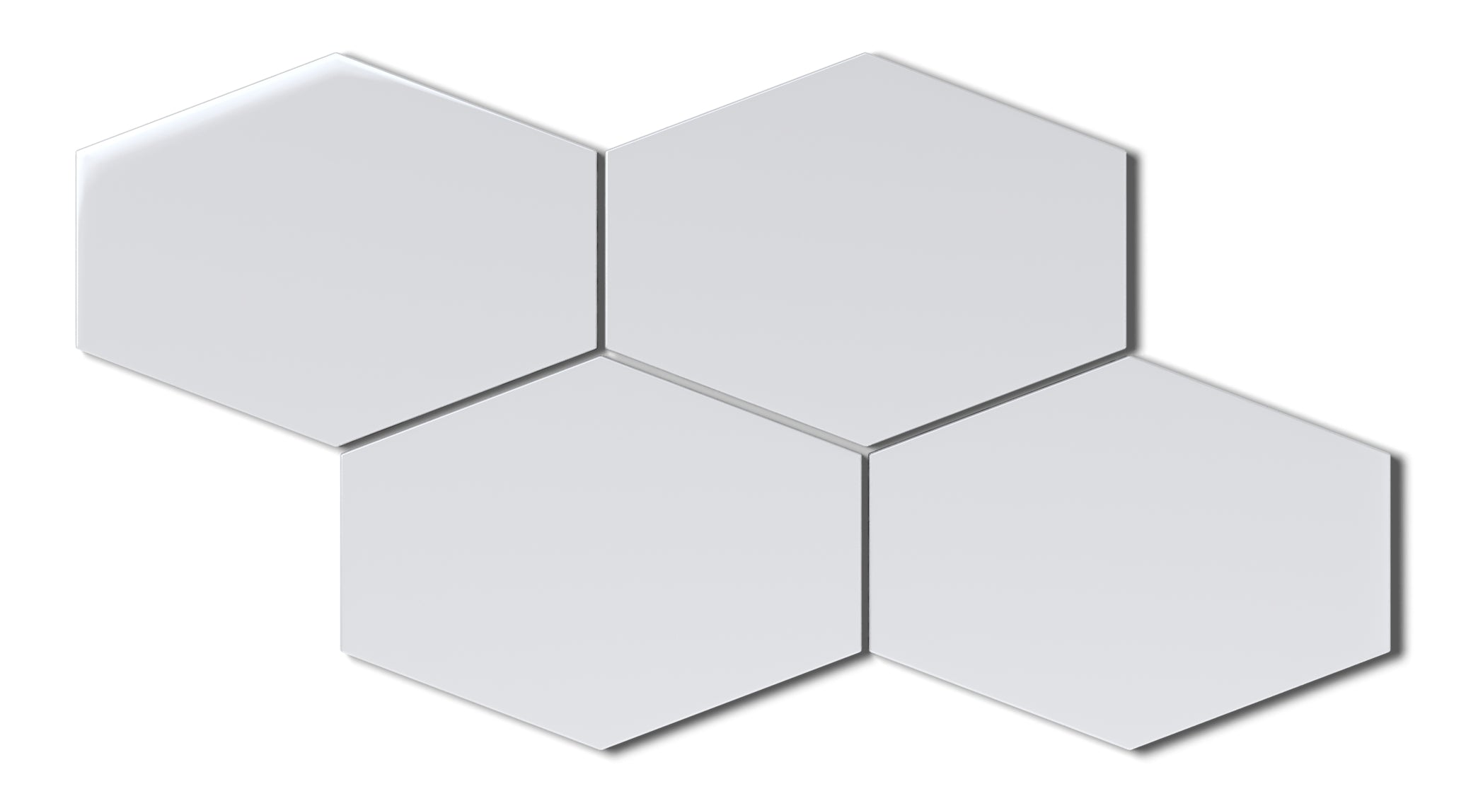 Elongated Hexagon Natural Press Ceramic Tile in Tin Oxide Gloss