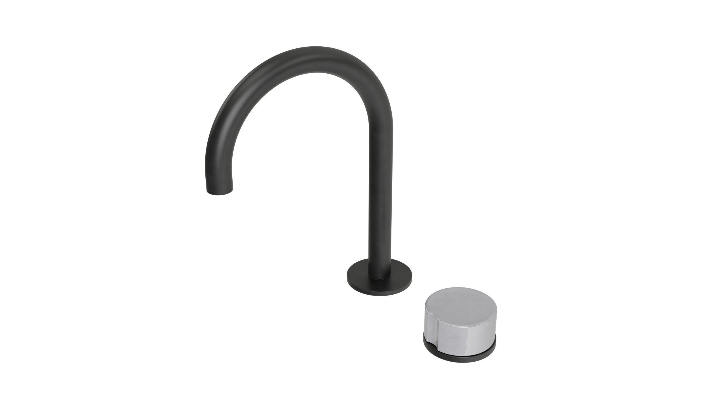 Foundry One Handle Deck Mount Gooseneck Lavatory Faucet with Groove Ceramic Knob Handle in Oil Rubbed Bronze