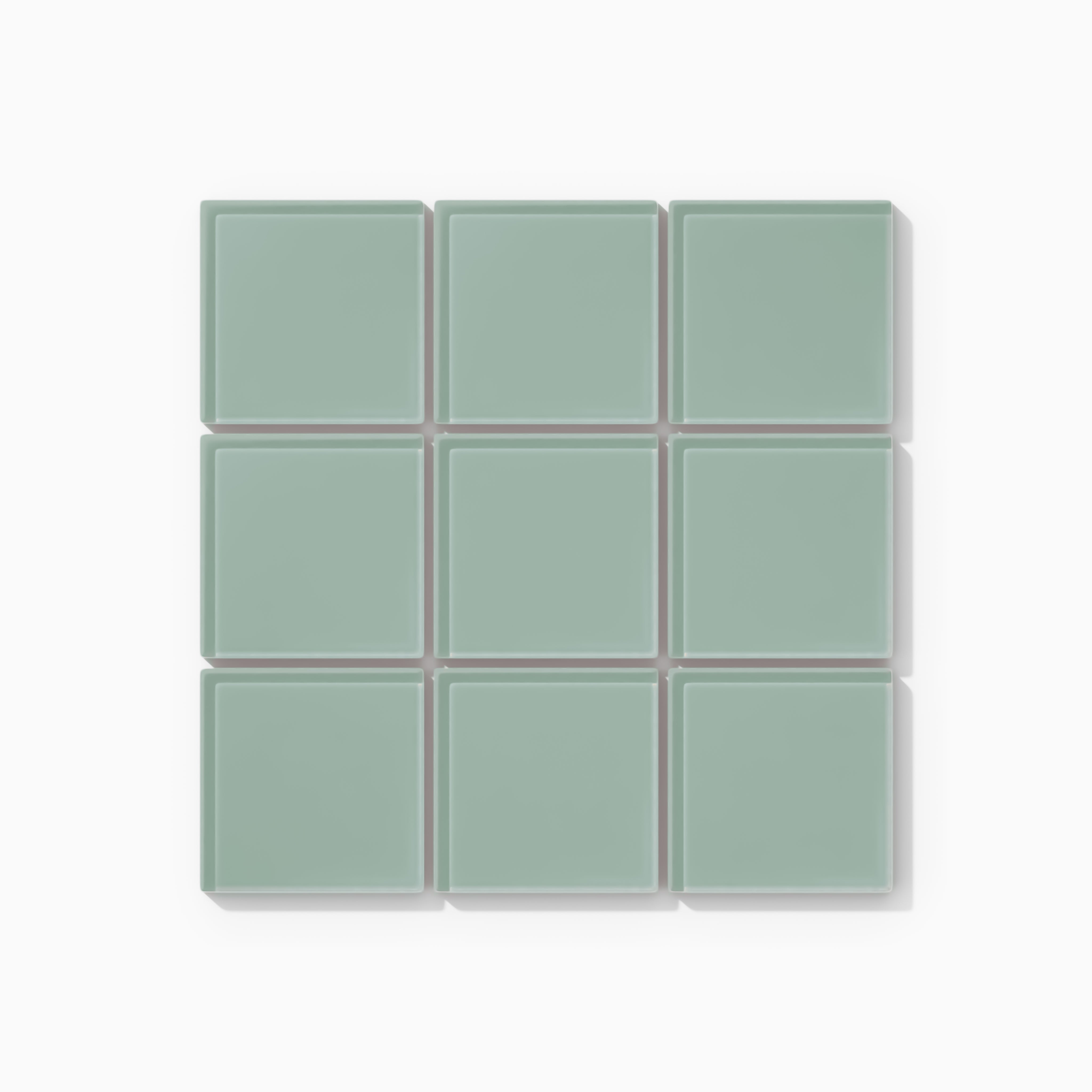 3x3 Straight Set Sheeted Glass Mosaic Tile in Kingfisher Gloss