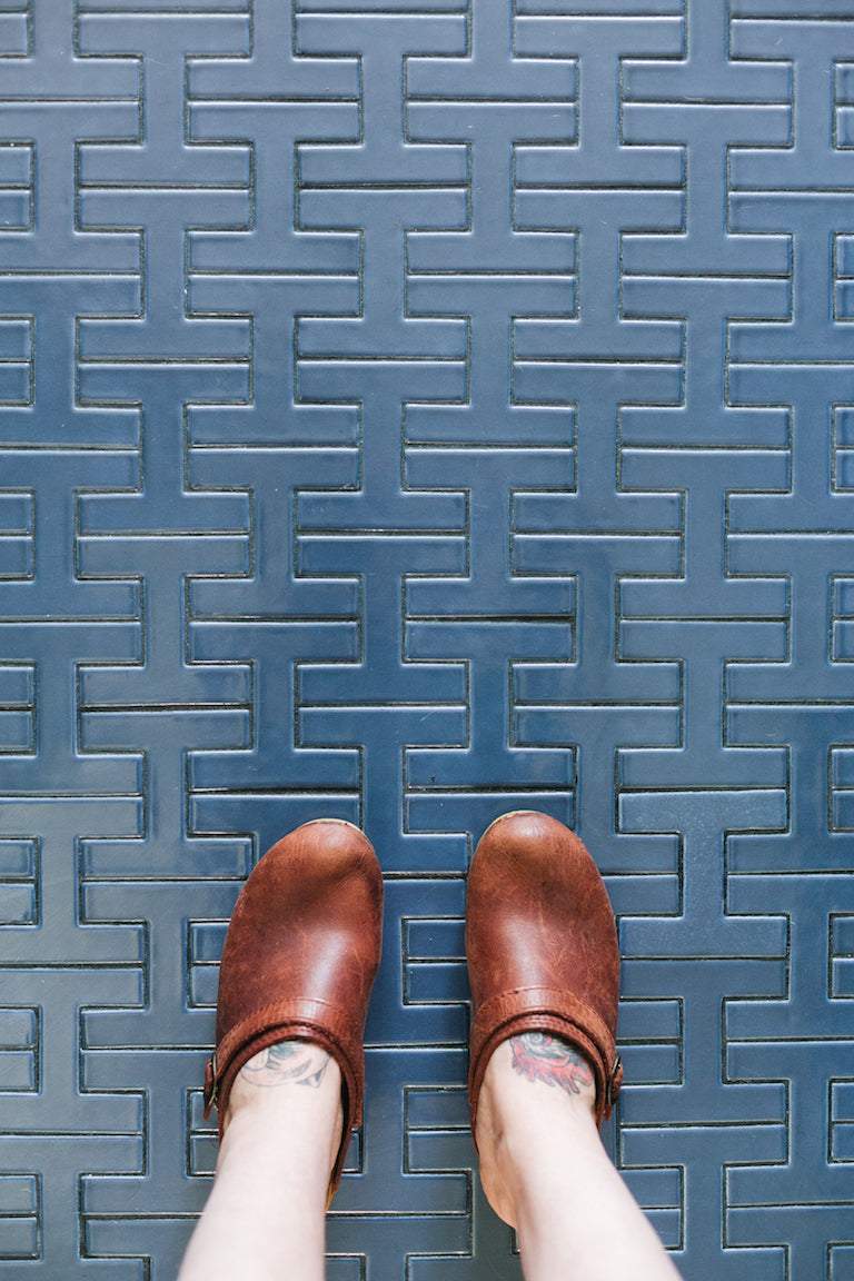 Chaine Homme Original Ceramic Tile in Slate Blue Gloss