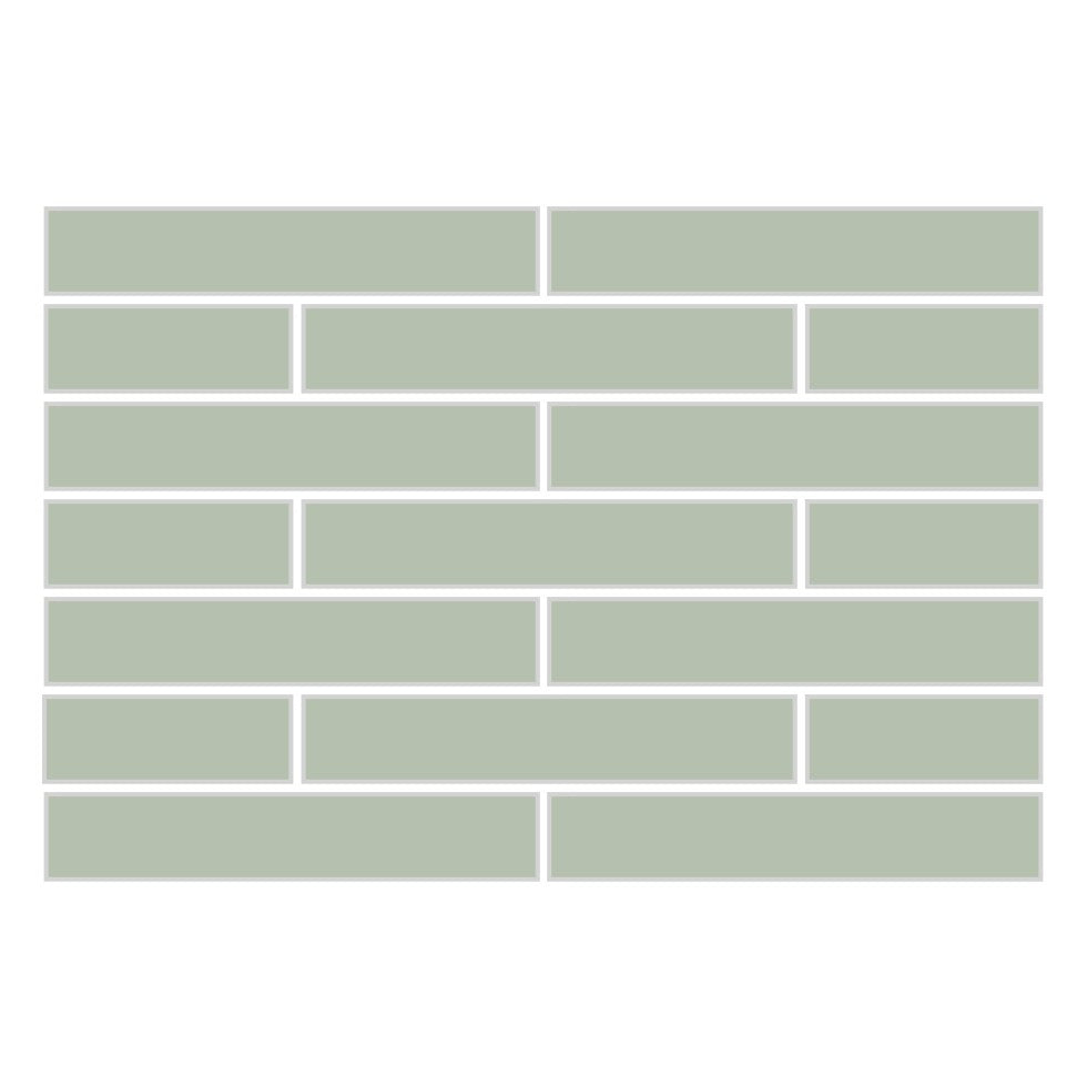 1x6 Half Offset Sheeted Original Ceramic Mosaic Tile in Rosemary Matte