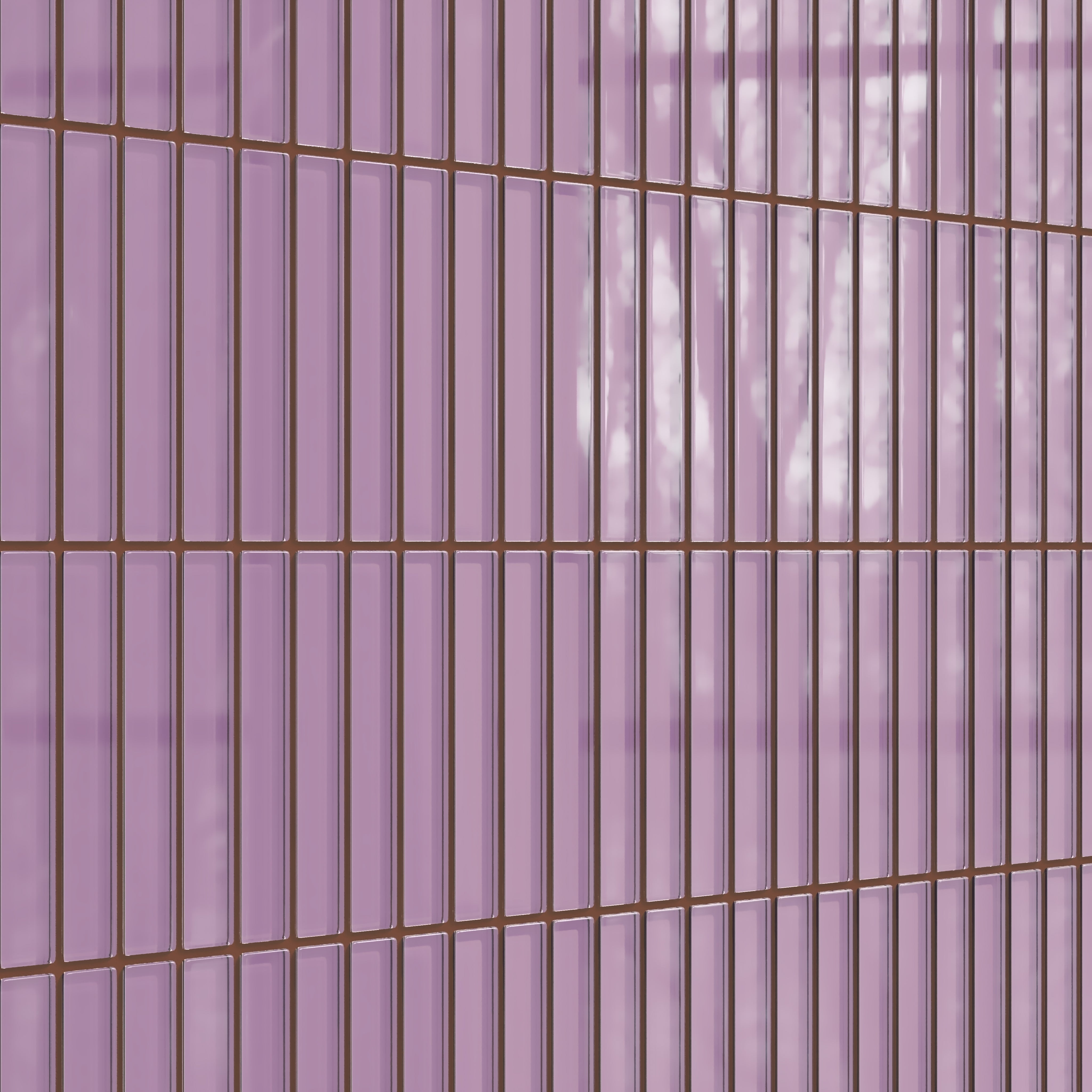 1x6 Straight Set Sheeted Glass Mosaic Tile in Waxbill Gloss