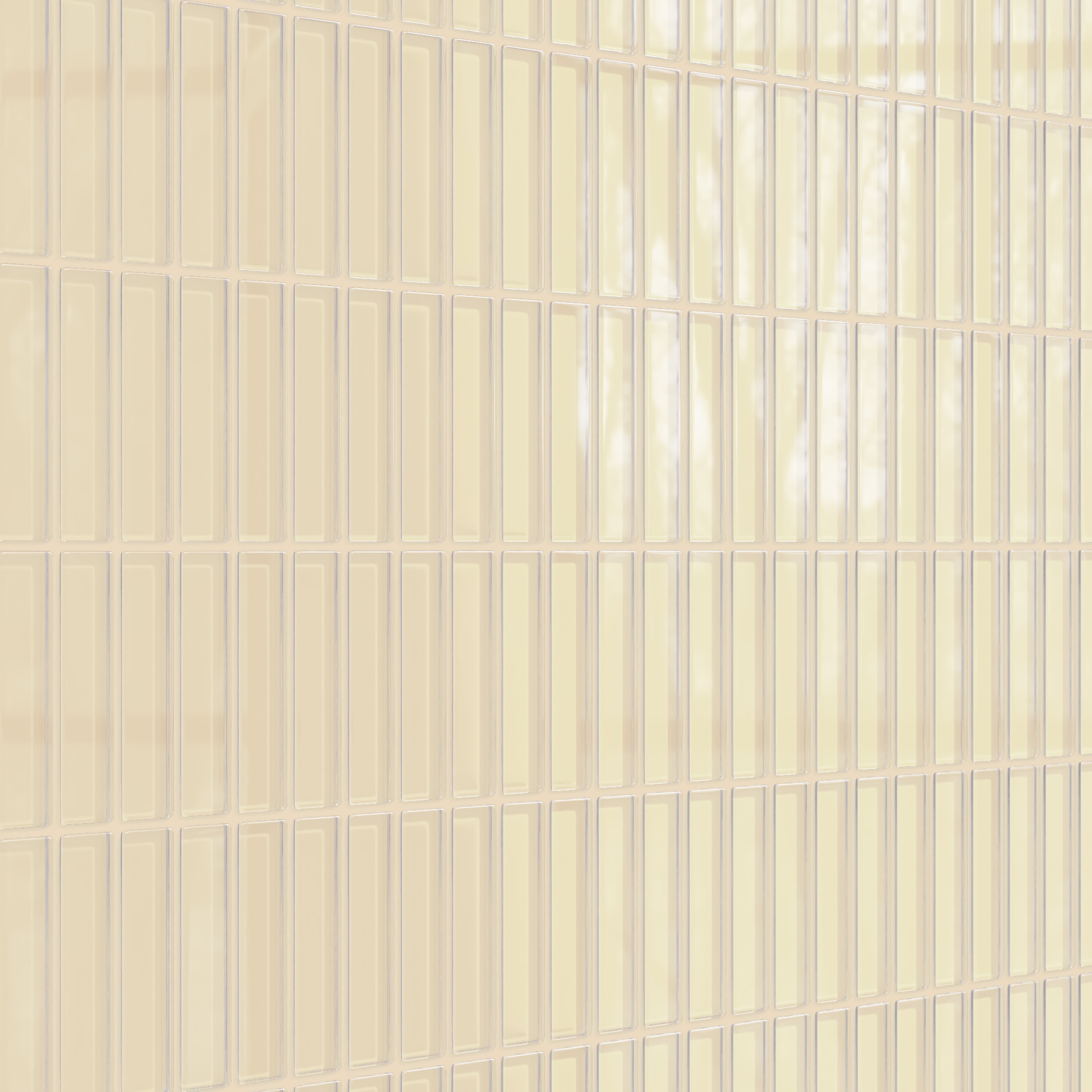 1x4 Straight Set Sheeted Glass Mosaic Tile in Chickadee Gloss
