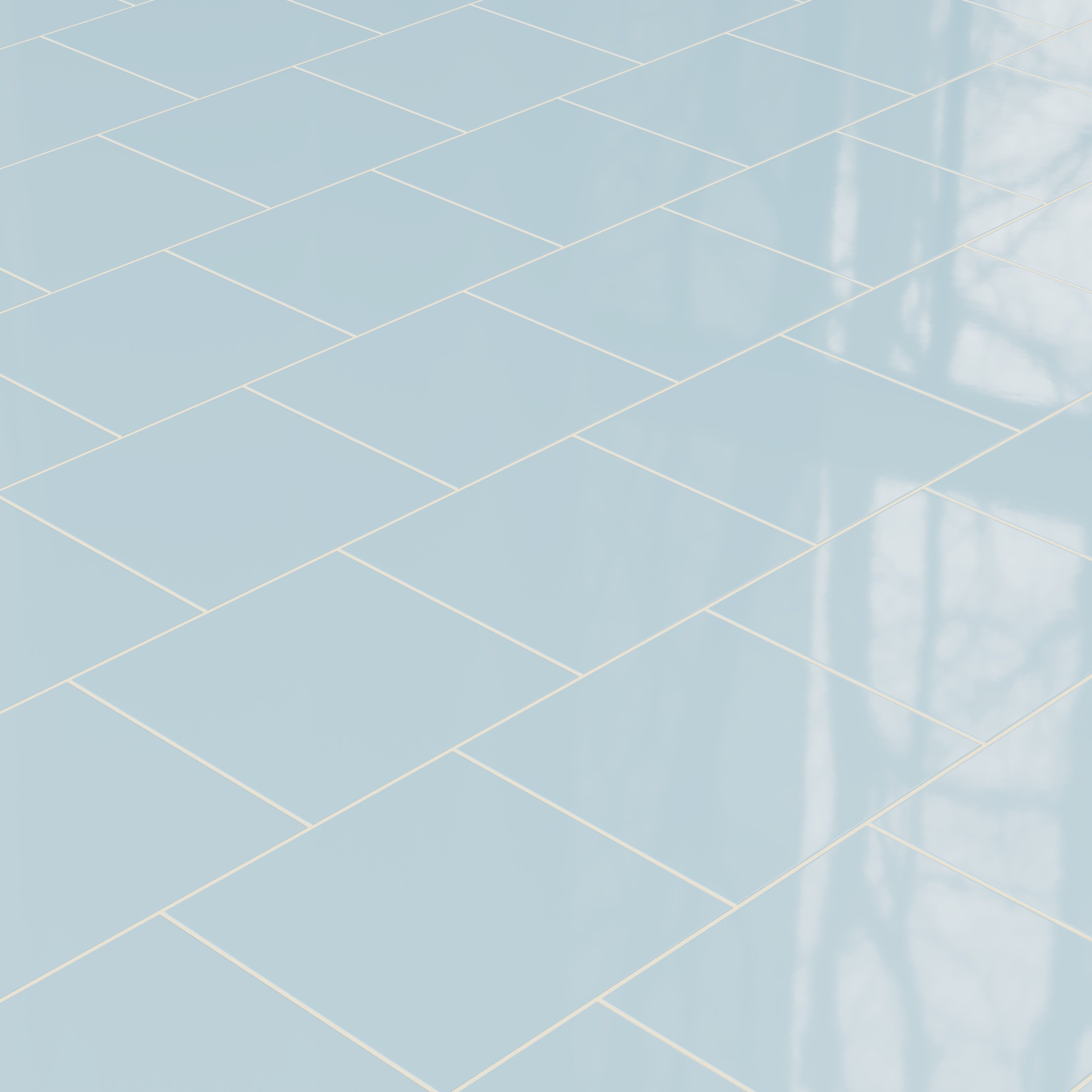 12x12 Natural Press Ceramic Tile in Egyptian Blue Gloss