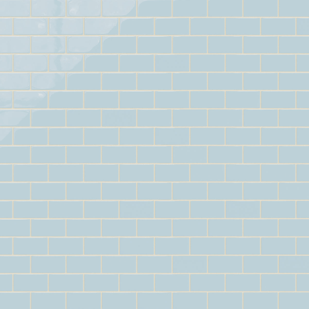 2x4 Half Offset Sheeted Natural Press Ceramic Mosaic Tile in Egyptian Blue Gloss