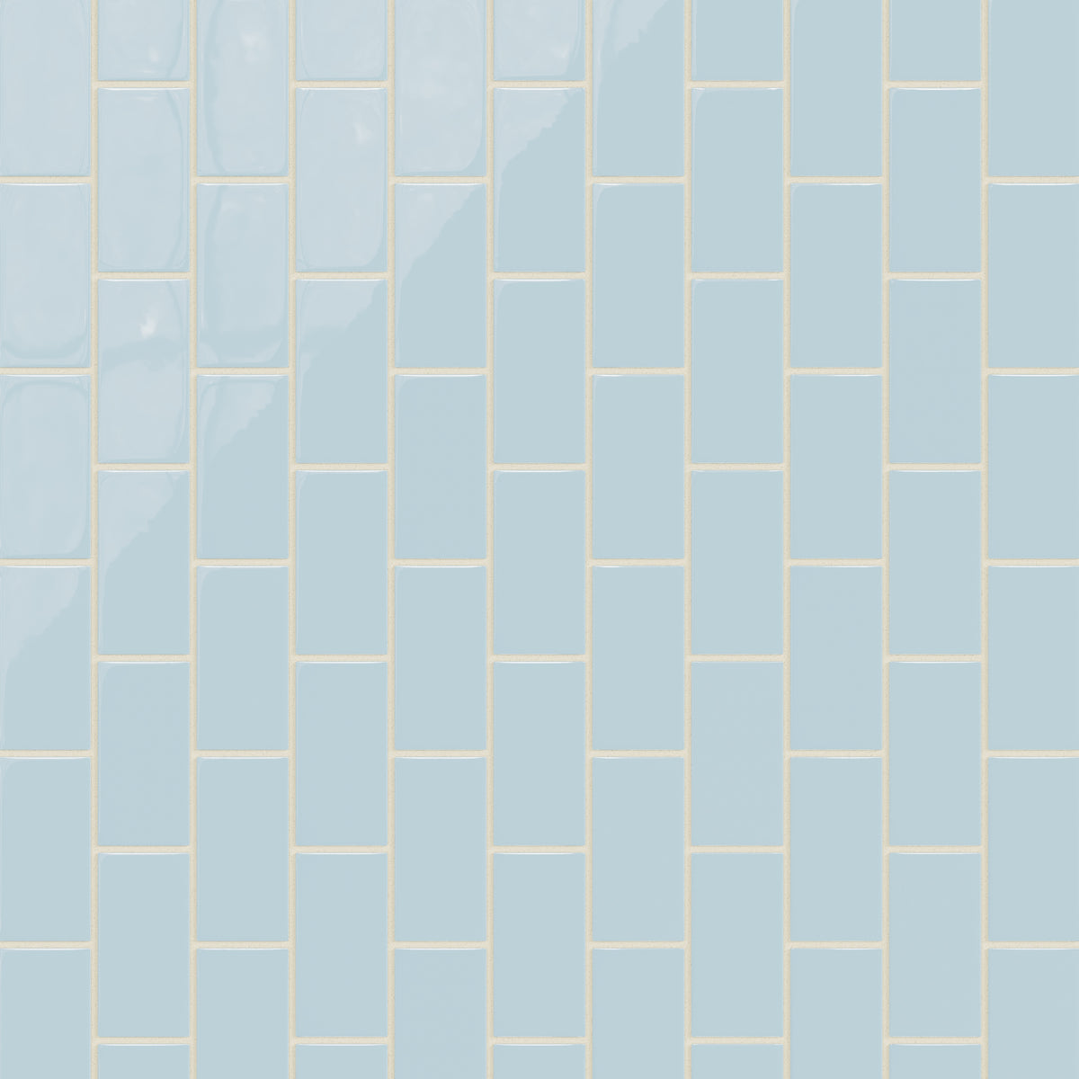 2x4 Half Offset Sheeted Natural Press Ceramic Mosaic Tile in Egyptian Blue Gloss