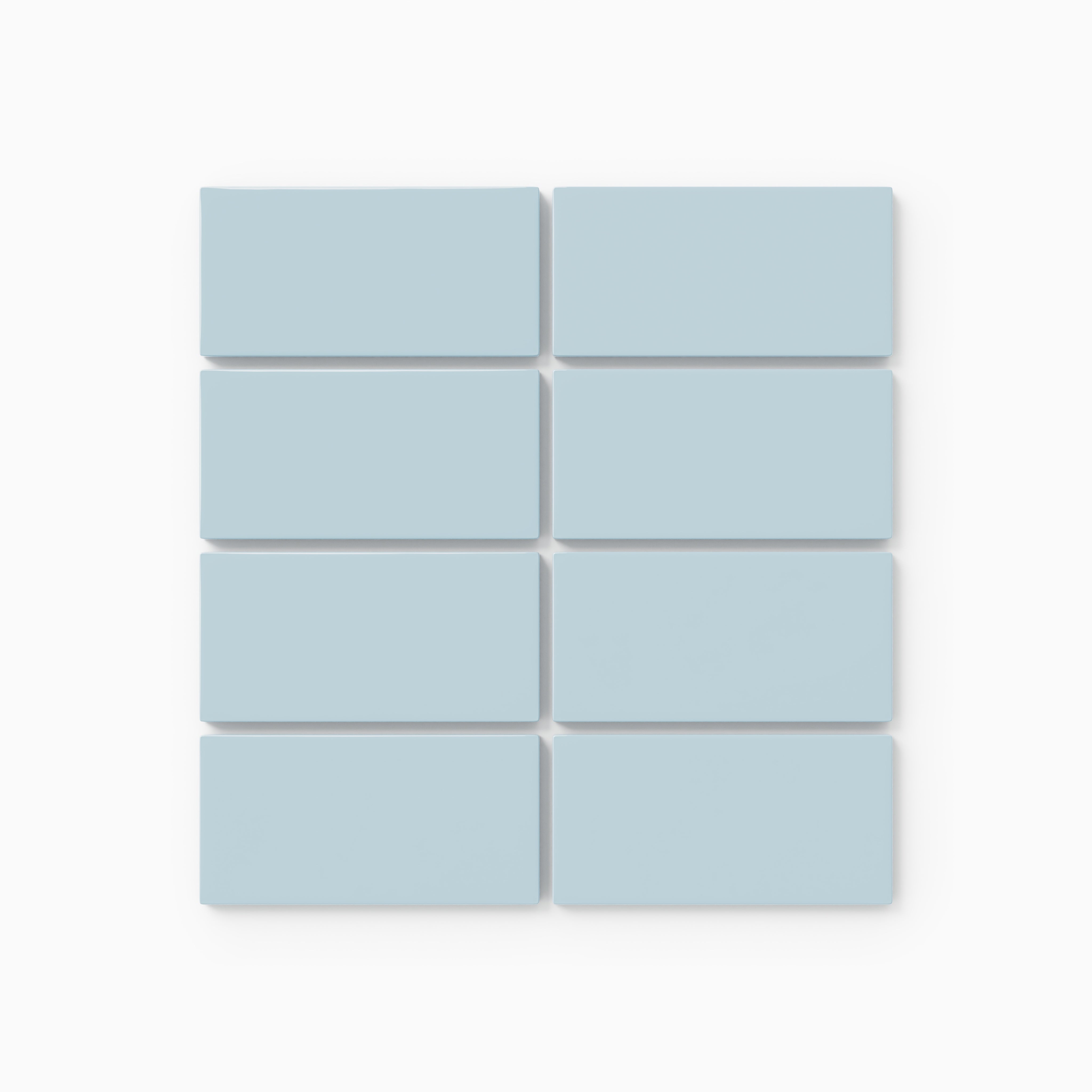 2x4 Straight Set Sheeted Natural Press Ceramic Mosaic Tile in Egyptian Blue Gloss