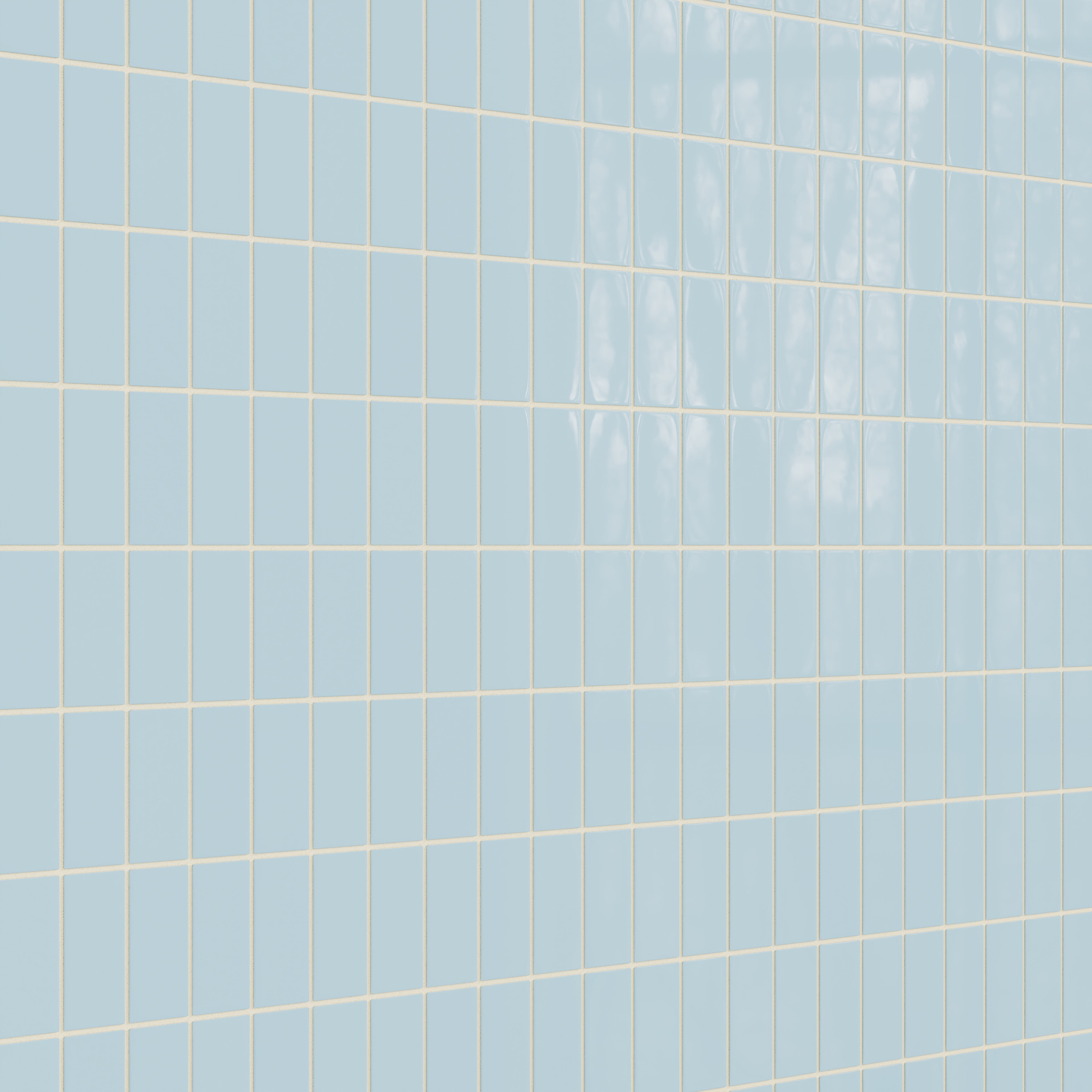2x4 Straight Set Sheeted Natural Press Ceramic Mosaic Tile in Egyptian Blue Gloss