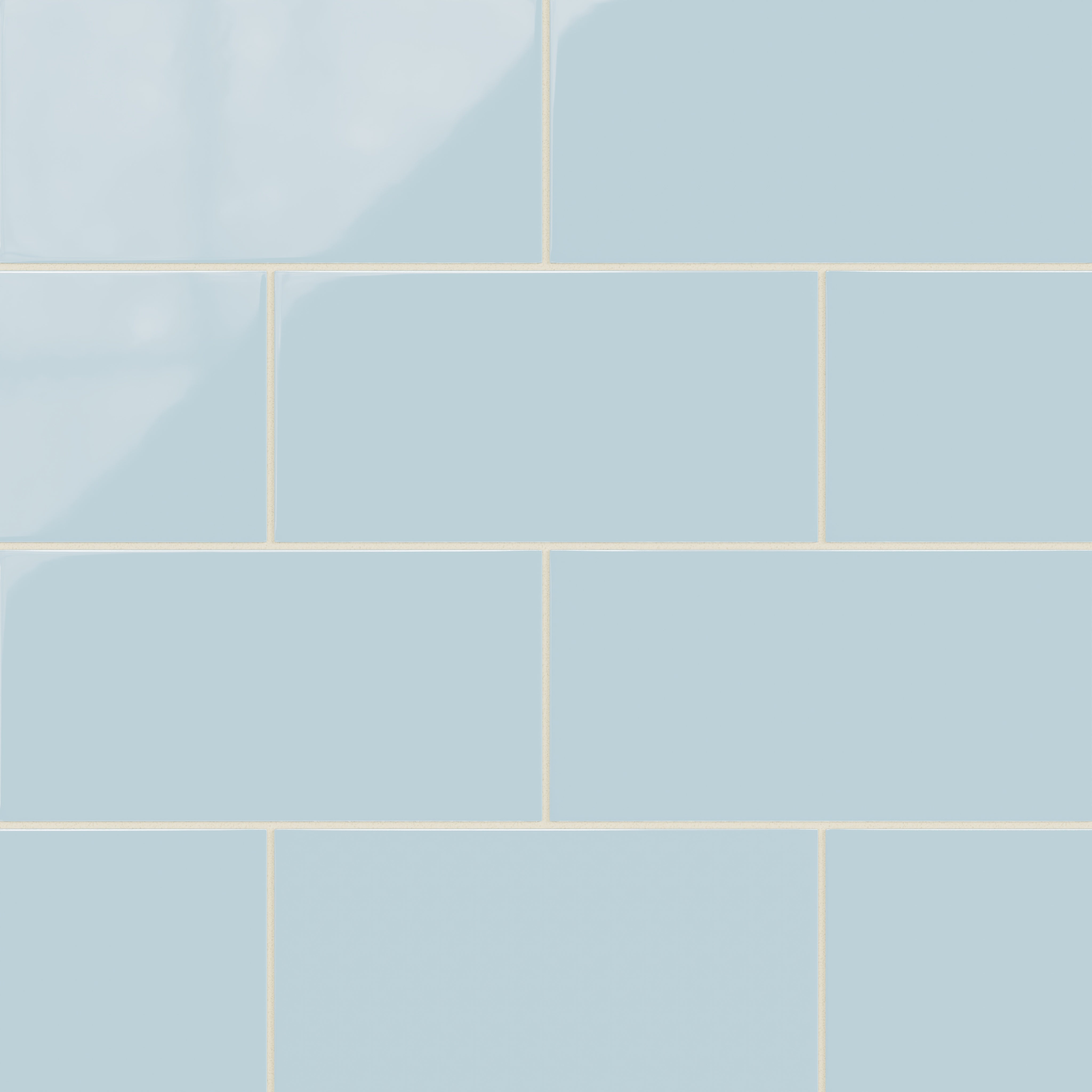 6x12 Natural Press Ceramic Tile in Egyptian Blue Gloss