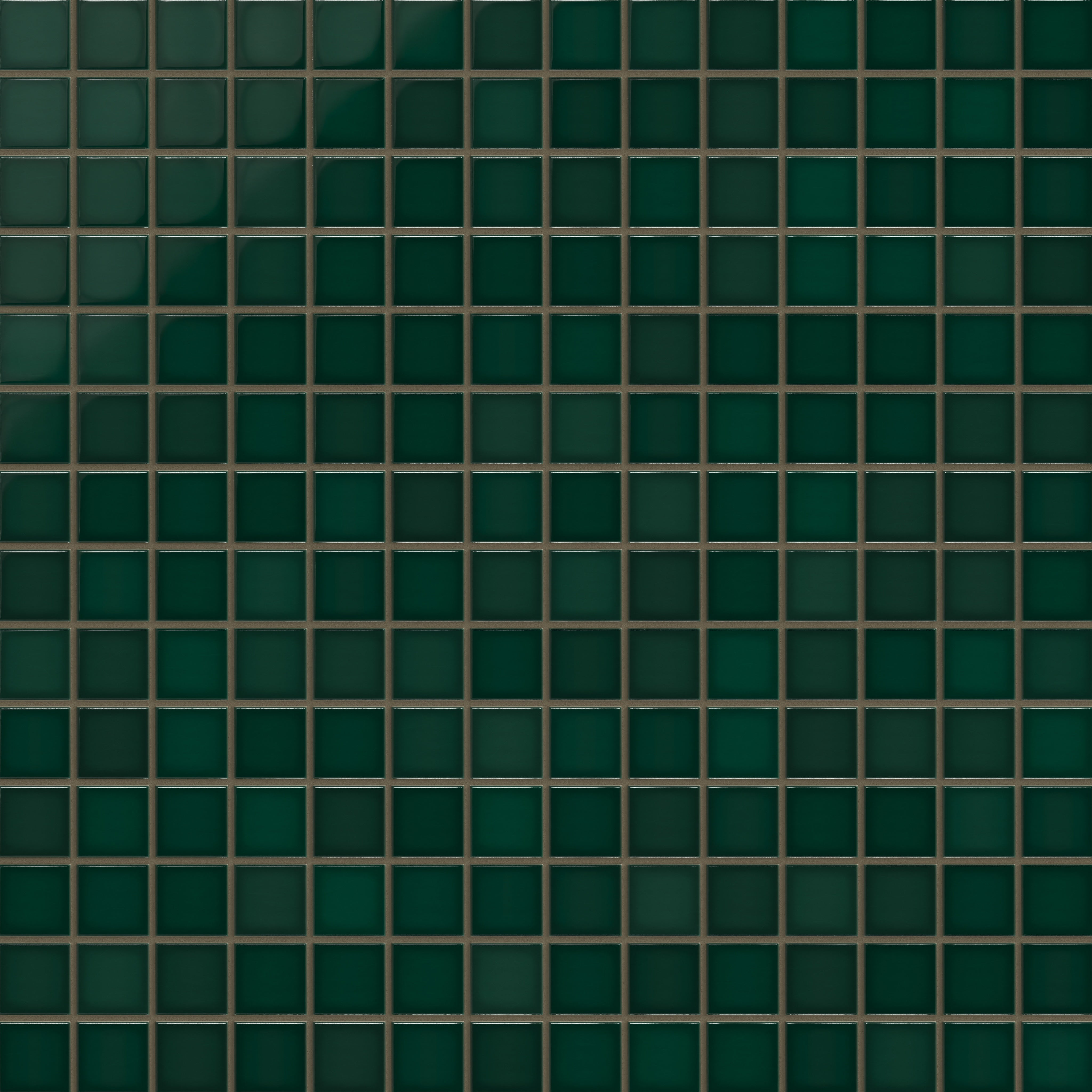 2x2 Straight Set Sheeted Original Ceramic Mosaic Tile in Evergreen Gloss