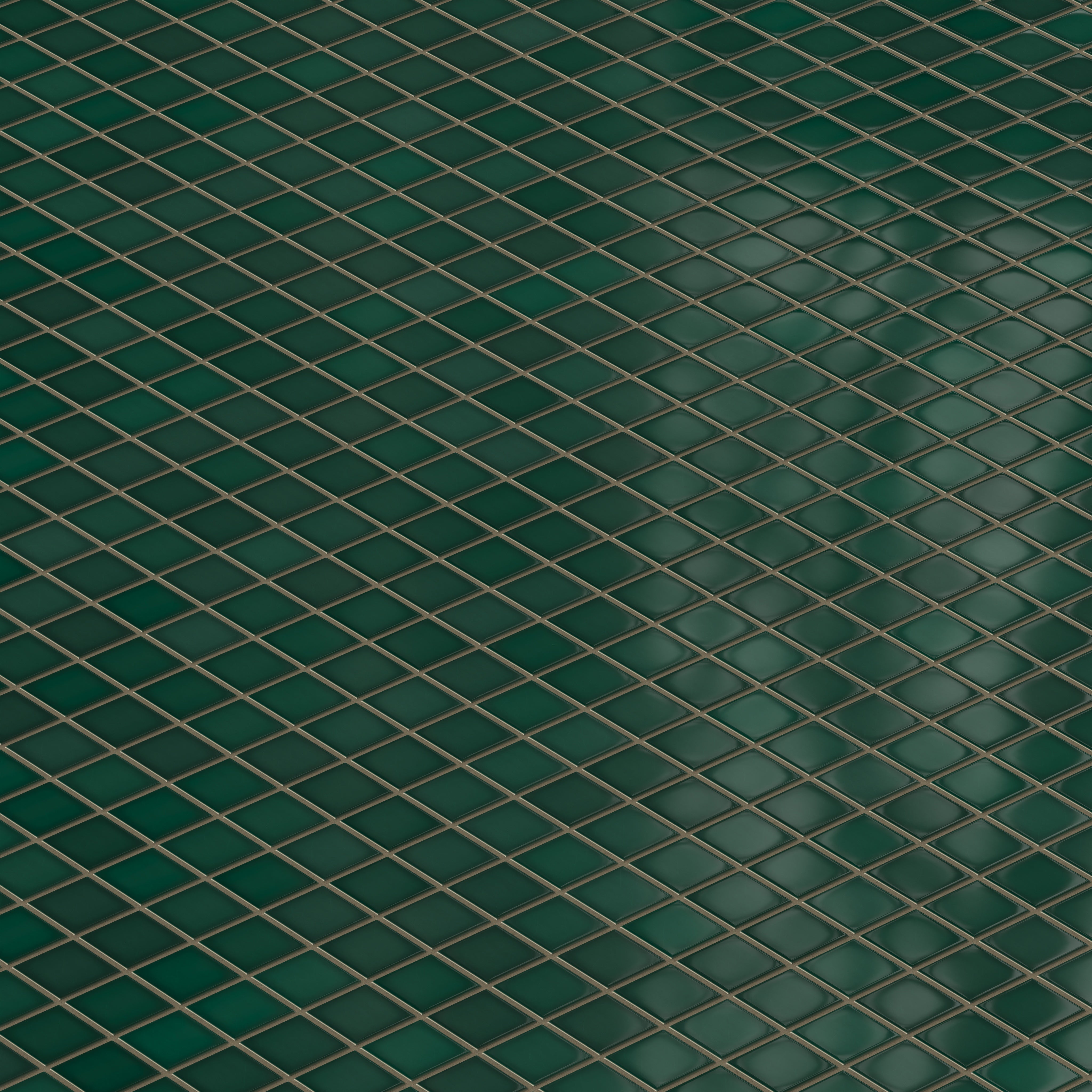 2x2 Straight Set Sheeted Original Ceramic Mosaic Tile in Evergreen Gloss
