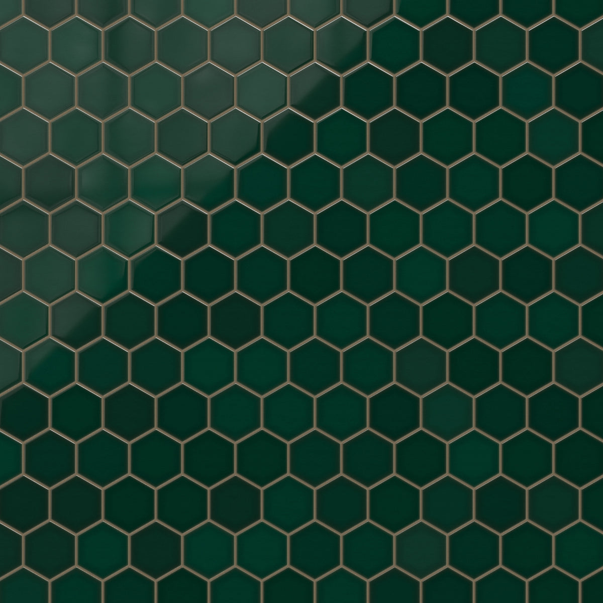6" Hexagon Original Ceramic Tile in Evergreen Gloss