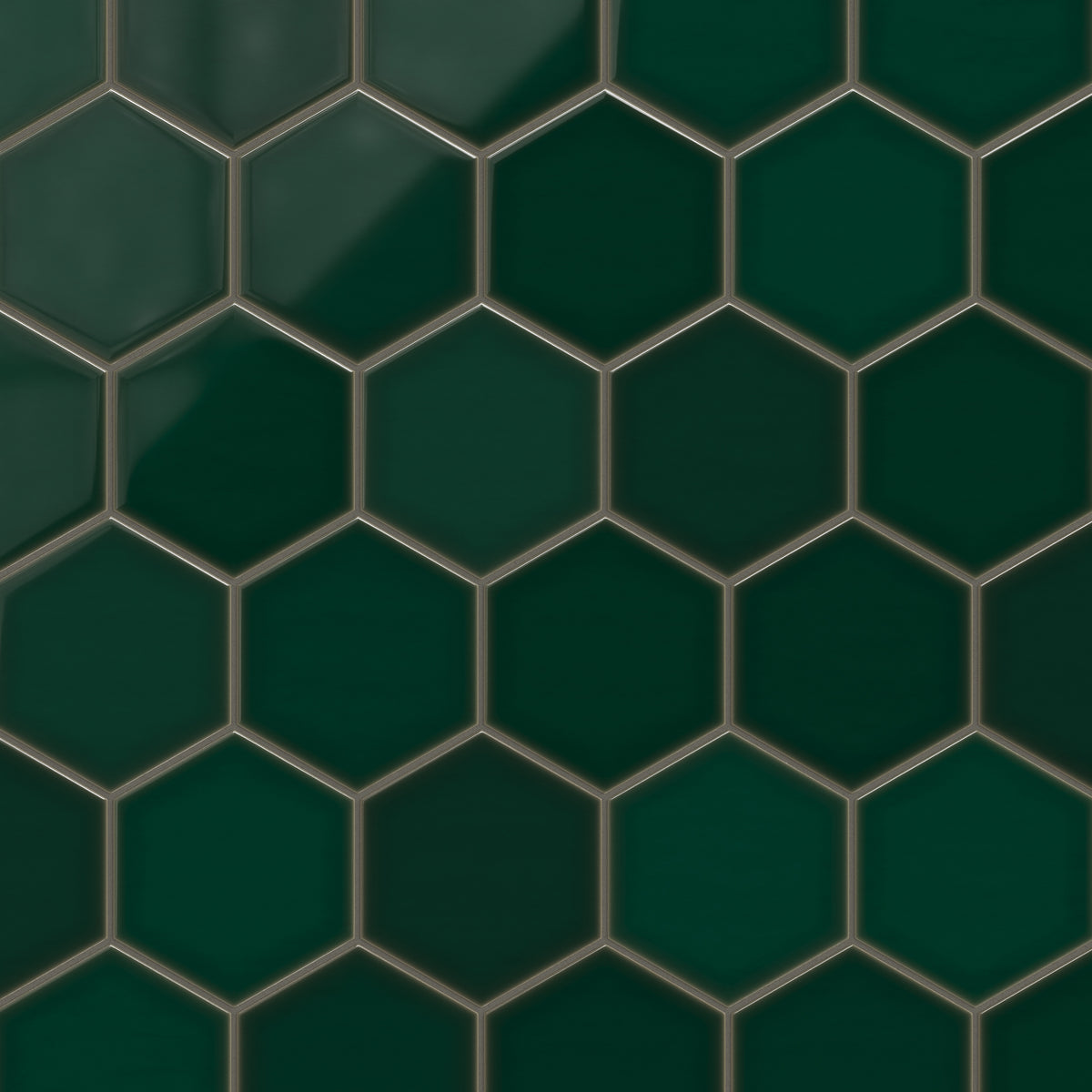 8" Hexagon Original Ceramic Tile in Evergreen Gloss