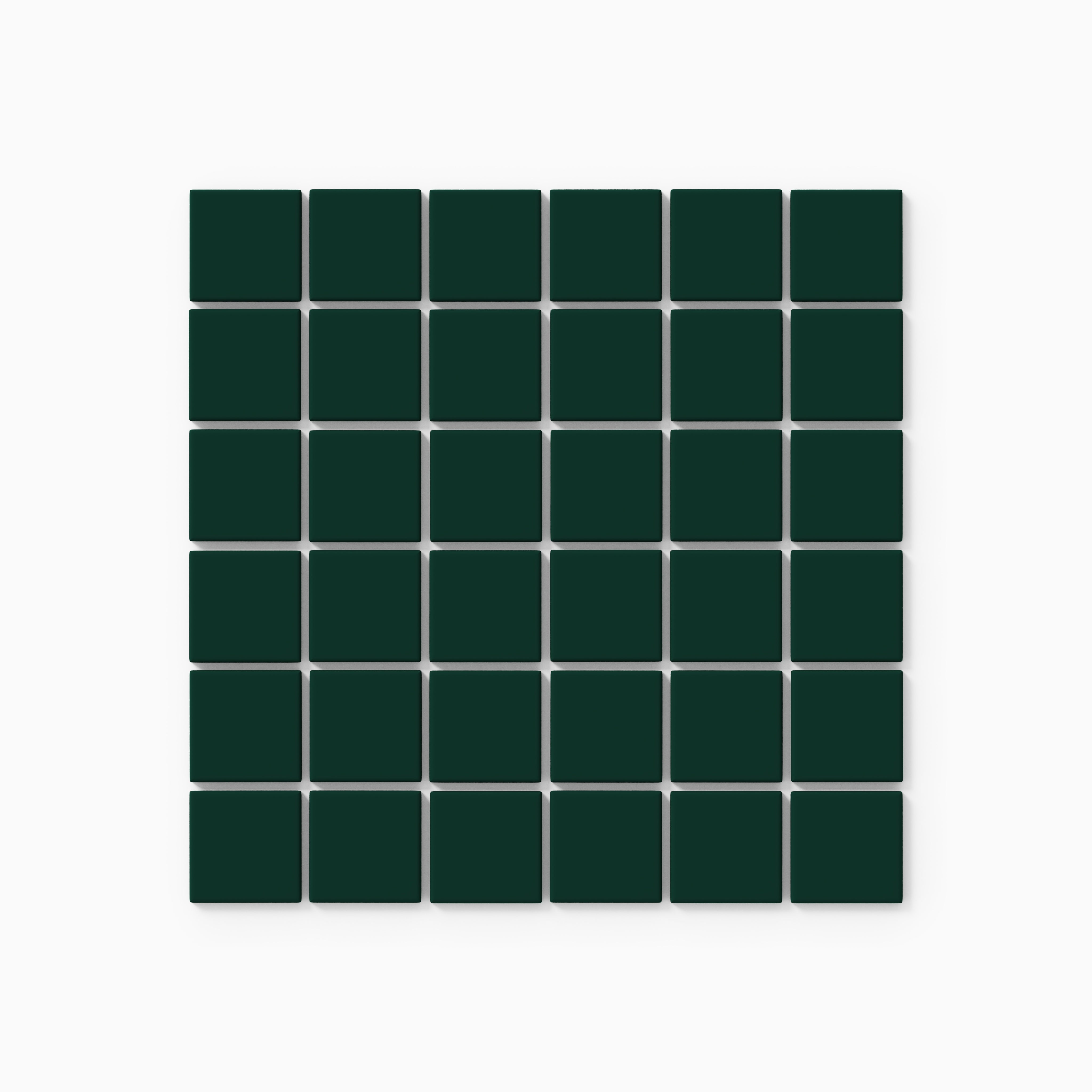 2x2 Straight Set Sheeted Original Ceramic Mosaic Tile in Evergreen Matte