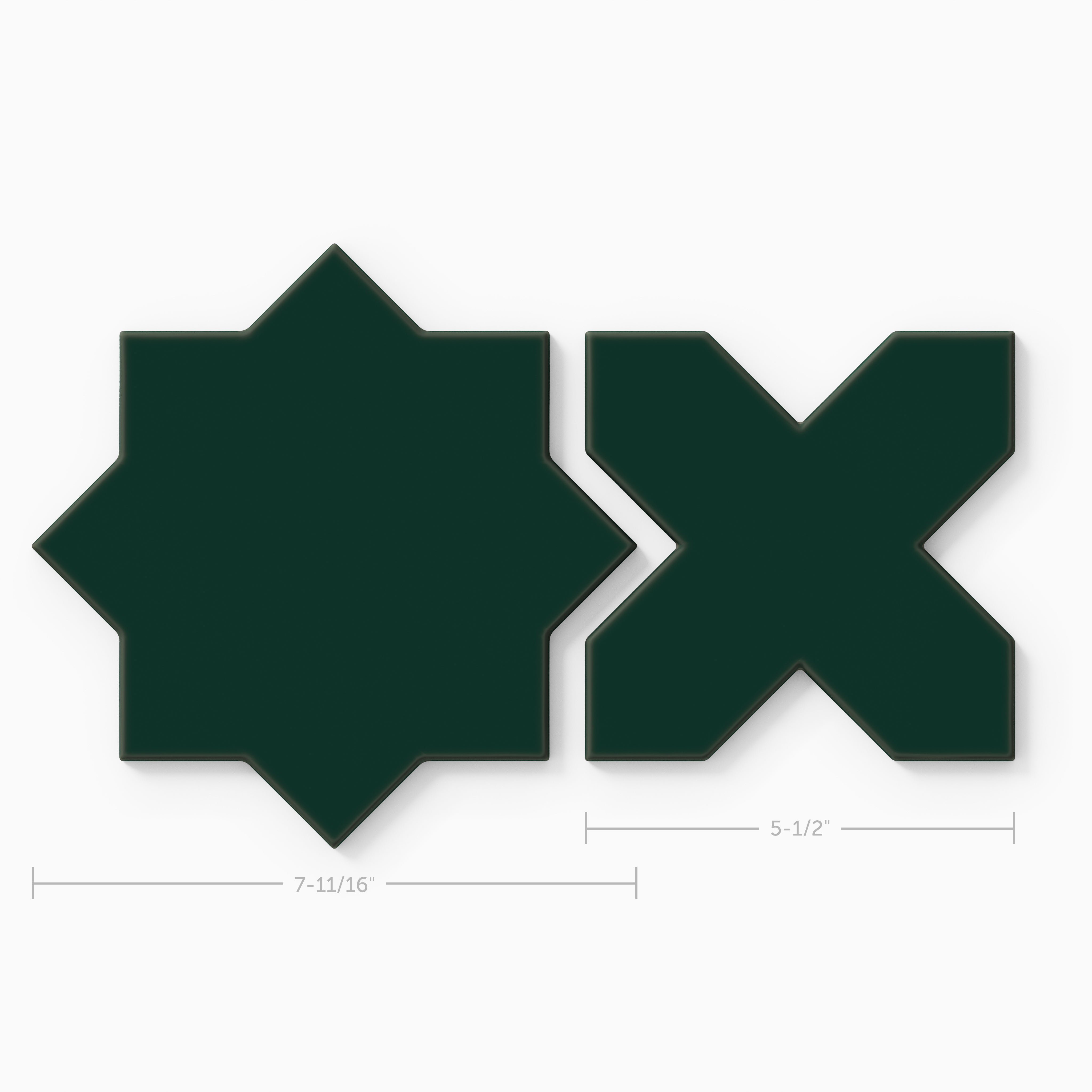 Star & Cross Original Ceramic Tile in Evergreen Matte