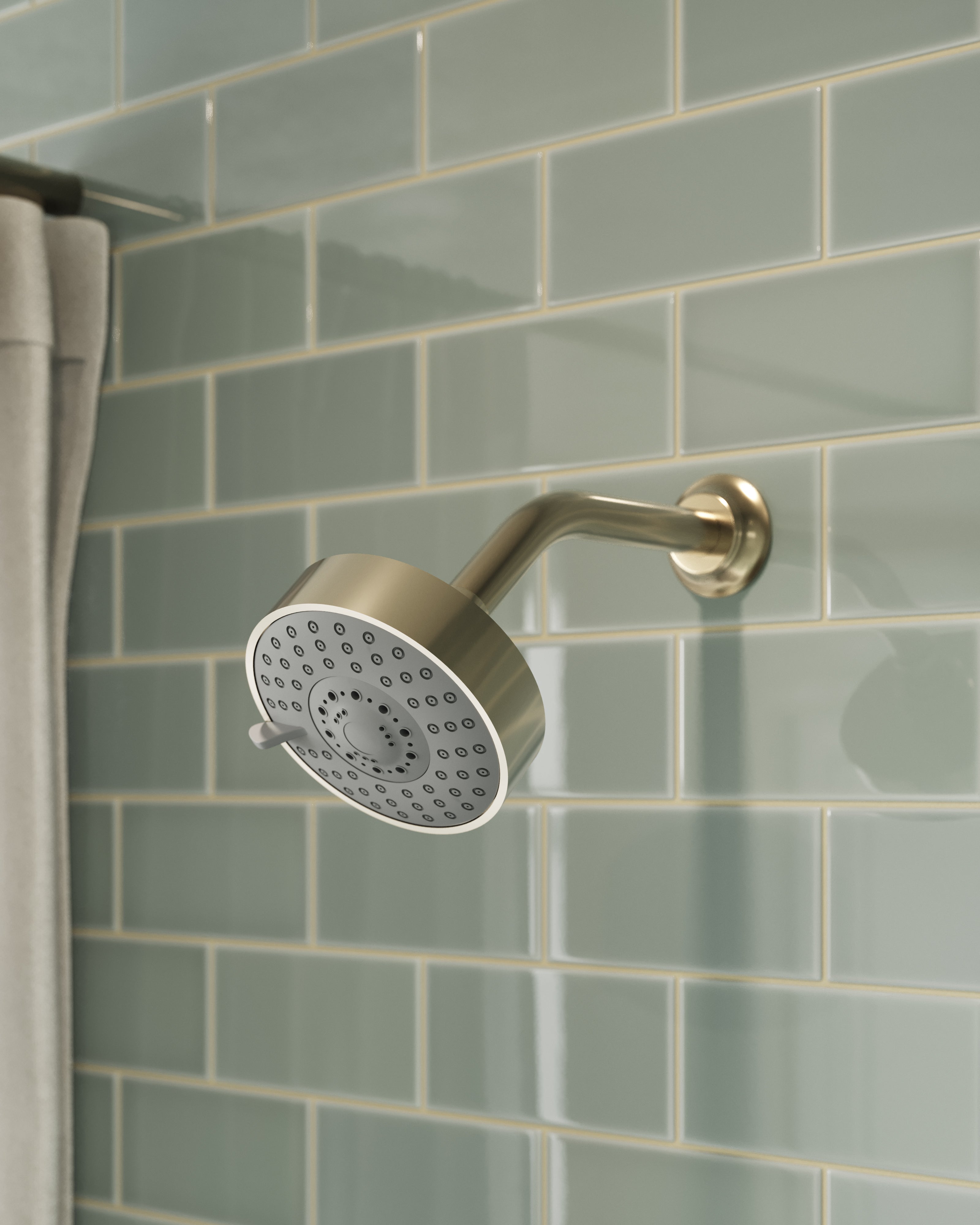 Emerson 45-Degree 8" Shower Arm with Flange in Polished Nickel