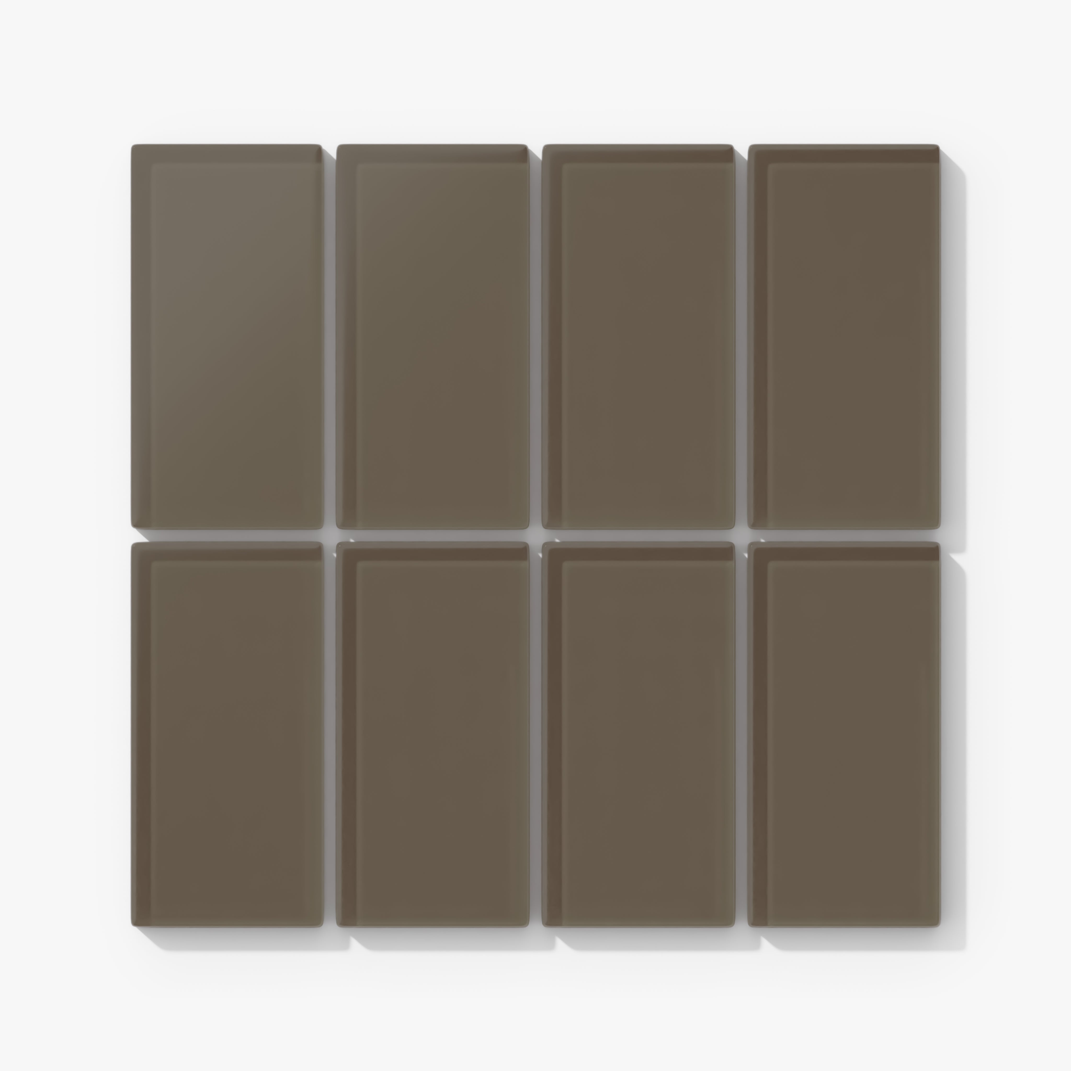 2x4 Straight Set Sheeted Glass Mosaic Tile in Albatross Matte