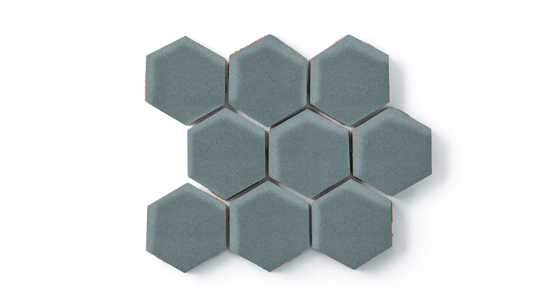 3" Hexagon Sheeted Original Ceramic Mosaic Tile in Flagstone Matte