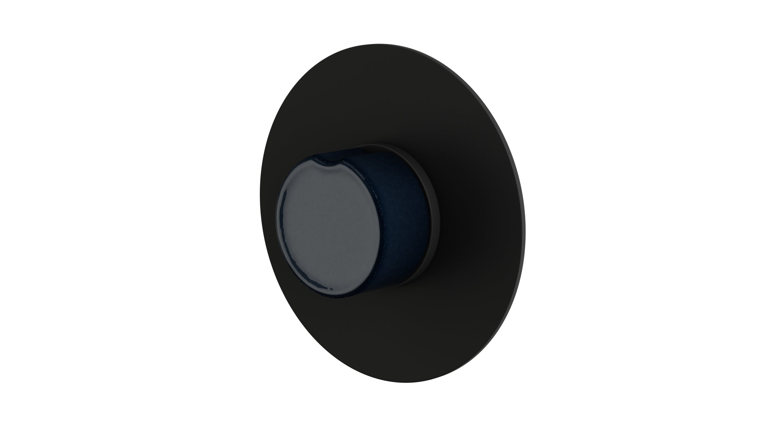 Foundry One Handle Wall Mount Shower Trim with Groove Ceramic Knob Handle in Matte Black