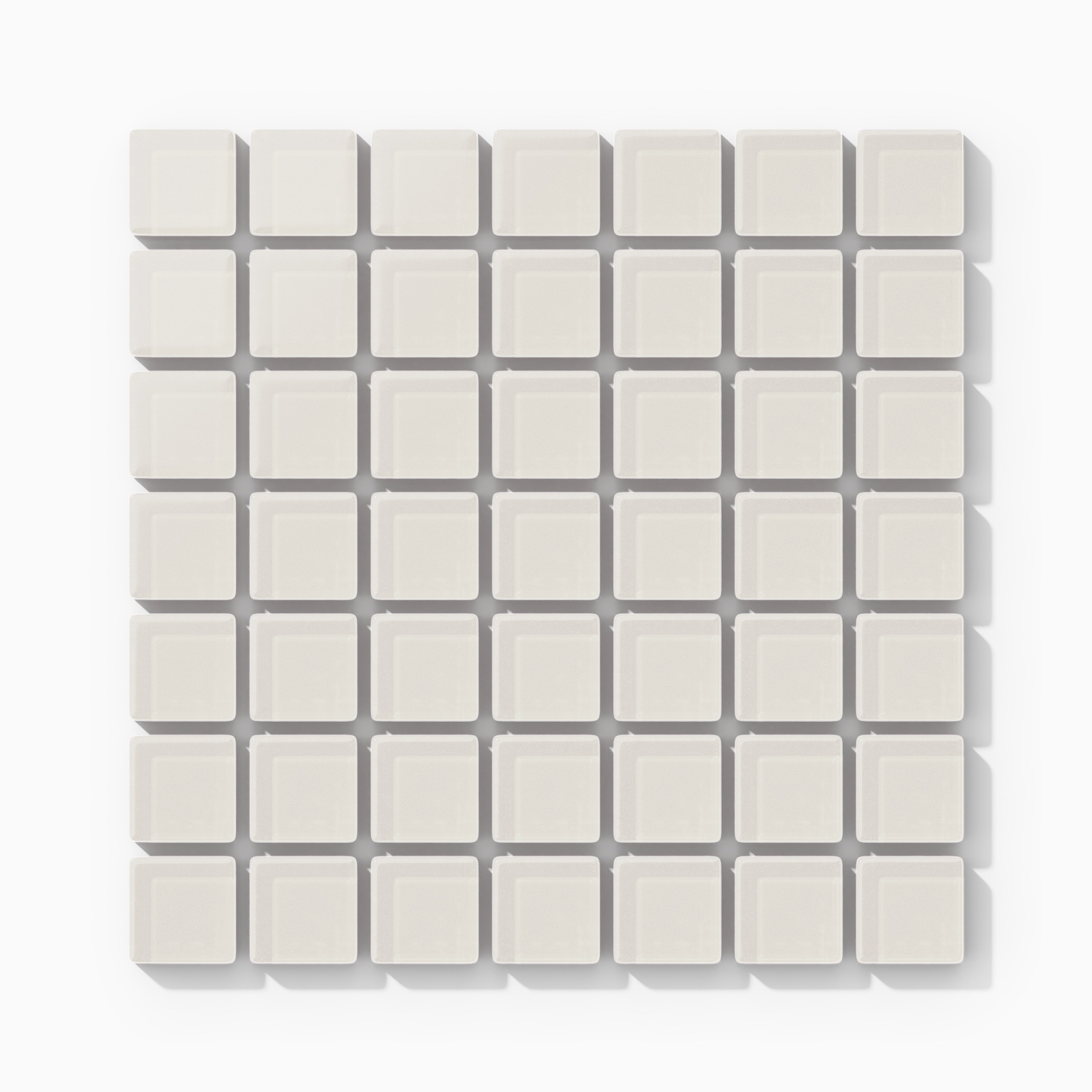 1x1 Straight Set Sheeted Glass Mosaic Tile in Dove Matte