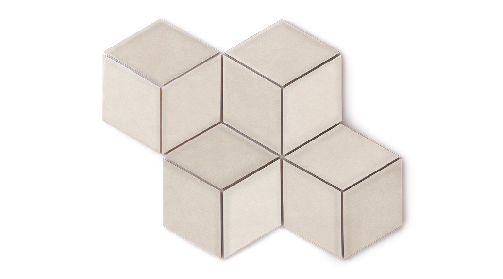 Large Diamond Original Ceramic Tile in Sand Dune Gloss