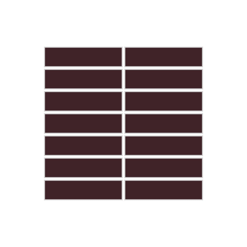 1x4 Straight Set Sheeted Original Ceramic Mosaic Tile in Redwood