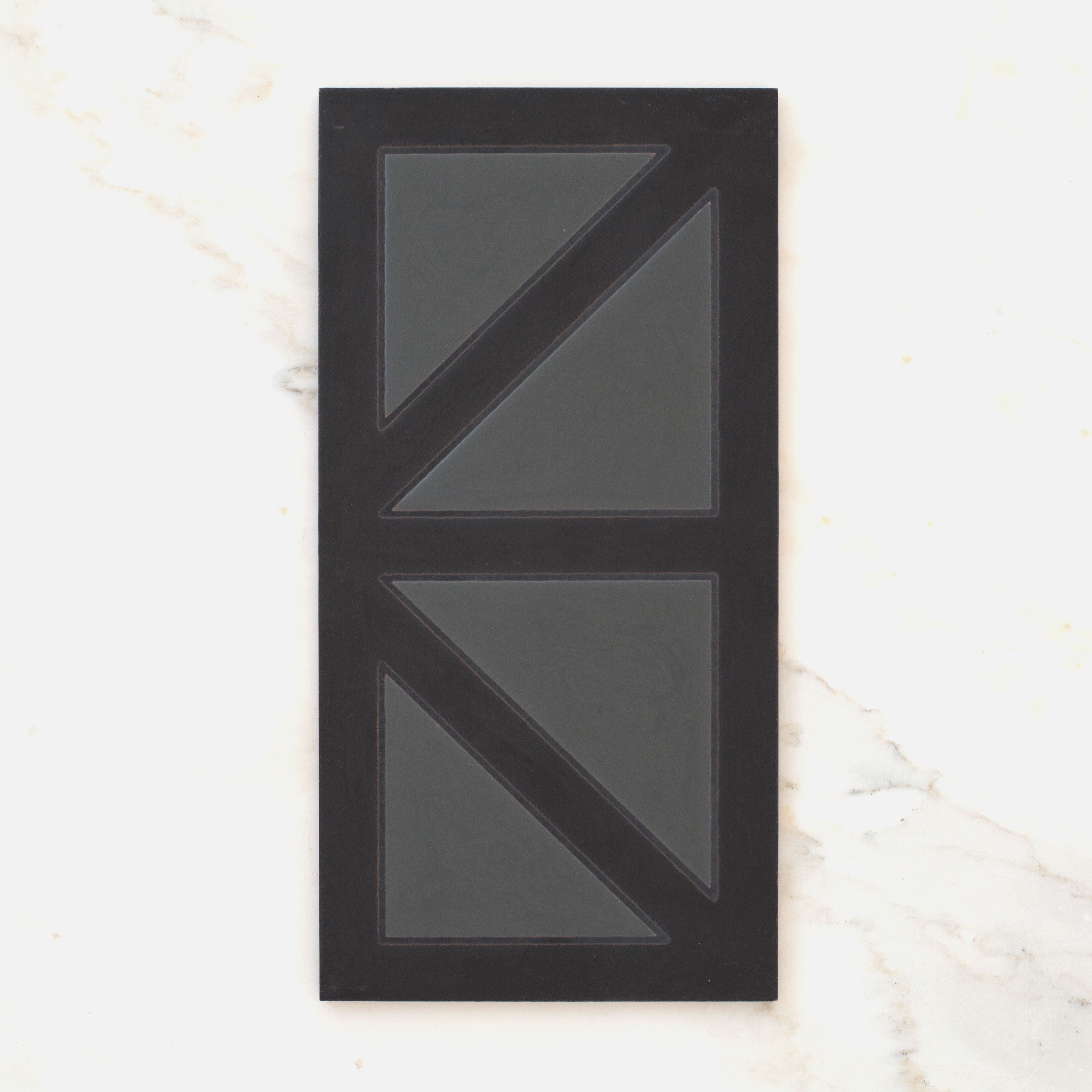 6x12 Handpainted Tile New York in Black Motif