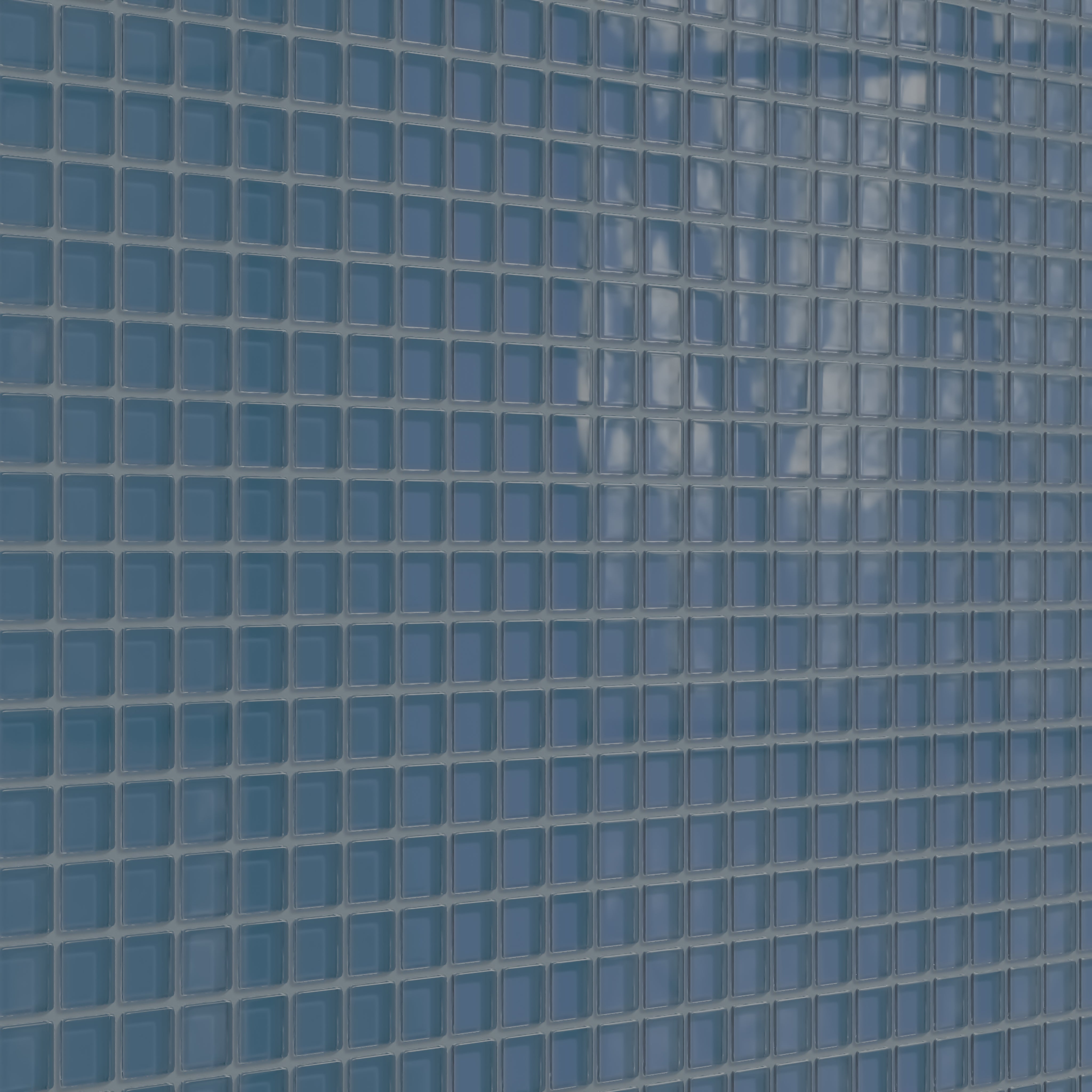 1x1 Straight Set Sheeted Glass Mosaic Tile in Blue Jay Gloss