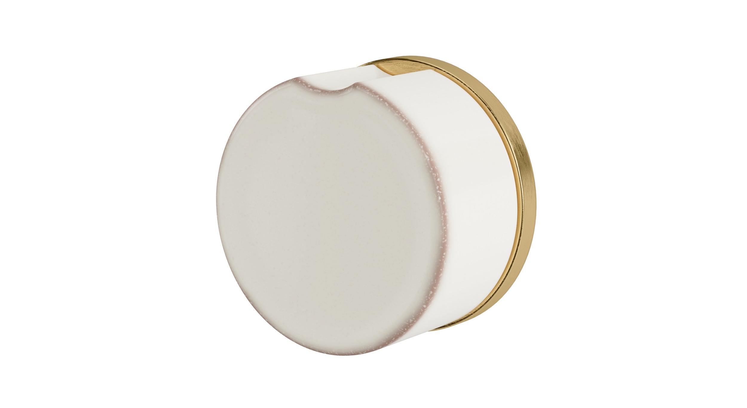 Foundry One Handle Wall Mount Diverter/Volume Control Shower Trim with Groove Ceramic Knob Handle in Satin Brass