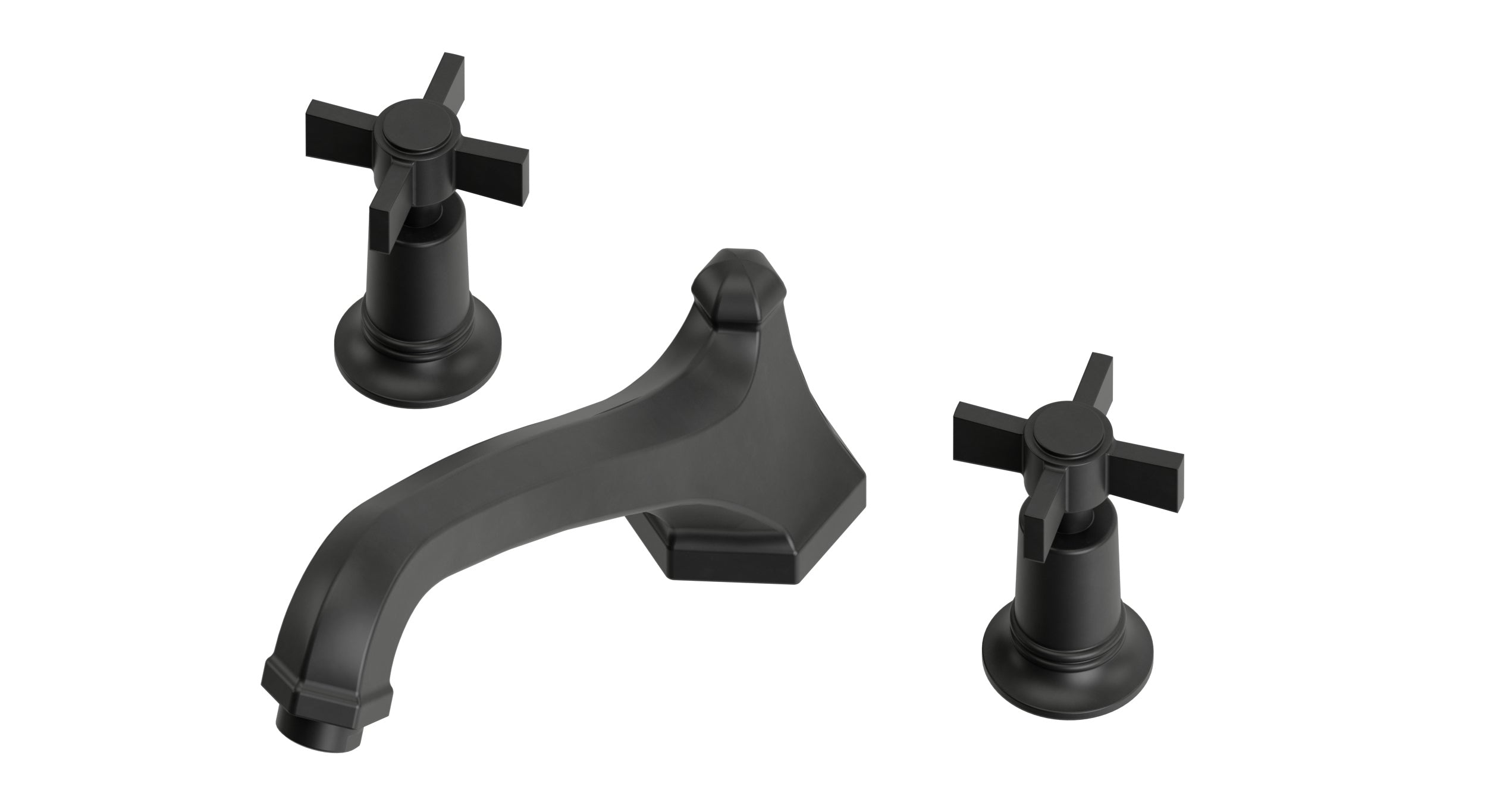Emerson Two Handle Deck Mount Low Hexagon Bath Trim with Defined Cross Handles in Oil Rubbed Bronze