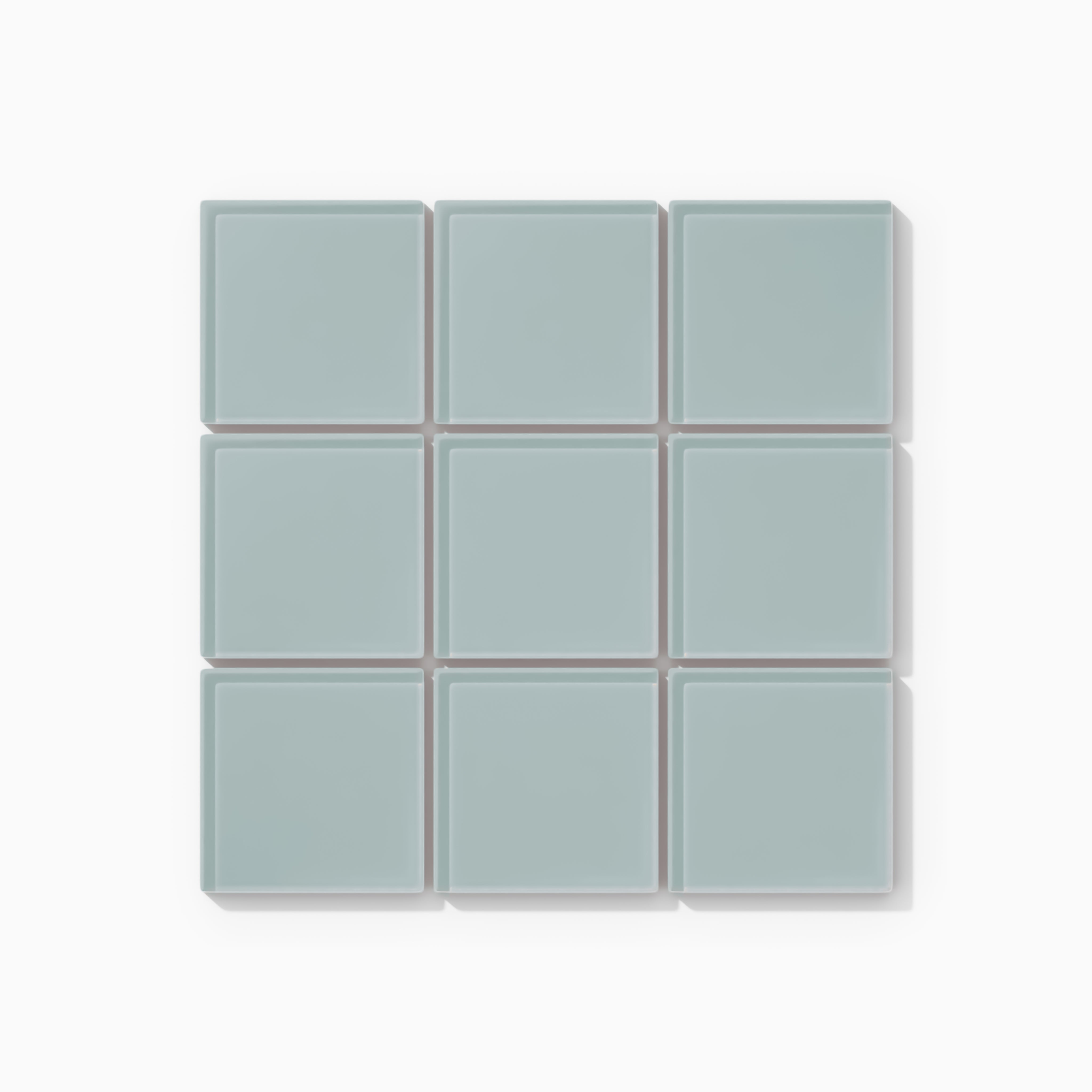 3x3 Straight Set Sheeted Glass Mosaic Tile in Great Blue Heron Gloss