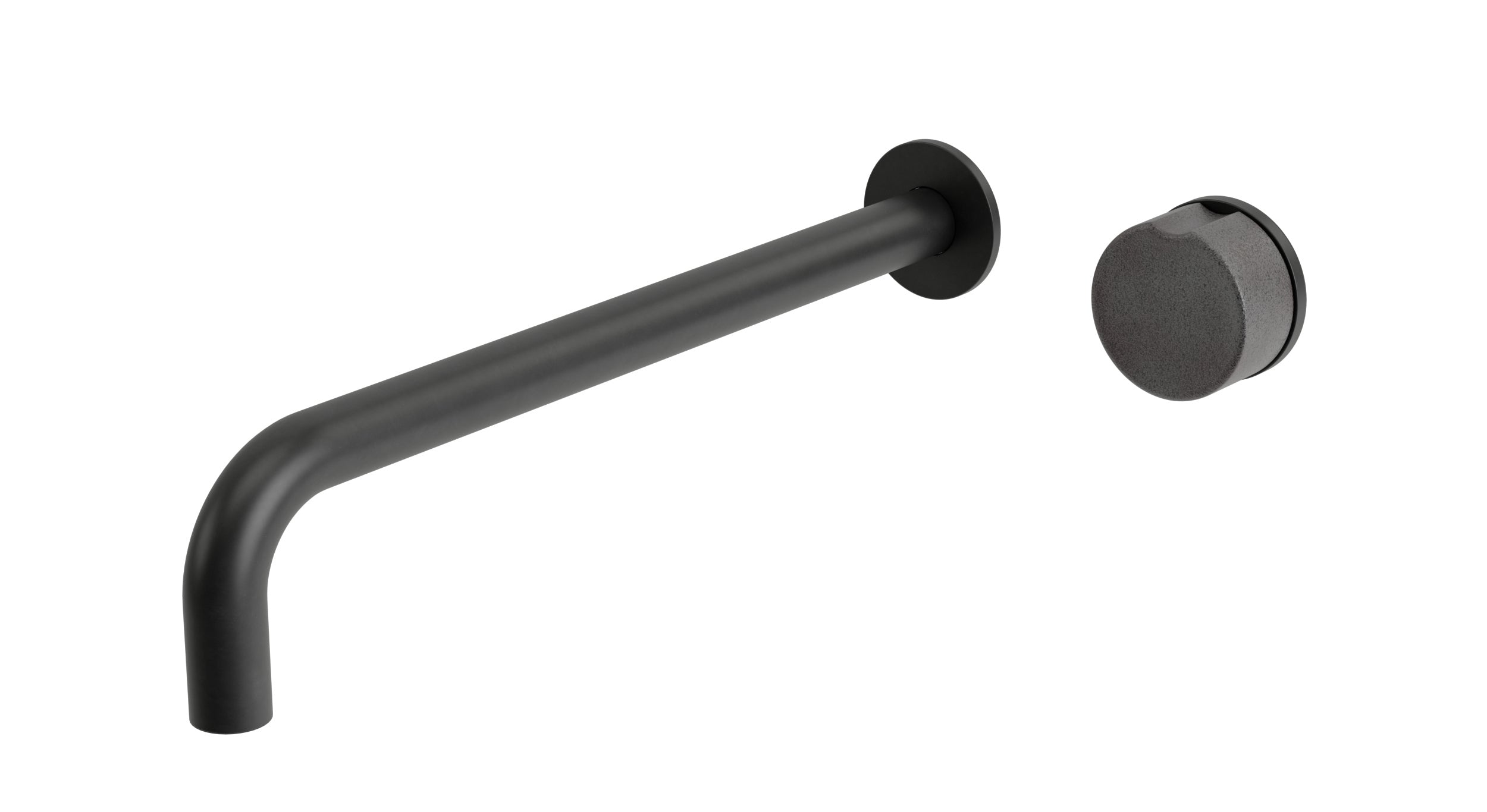 Foundry One Handle Wall Mount 12" Lavatory Faucet with Pebble Ceramic Knob Handle in Oil Rubbed Bronze