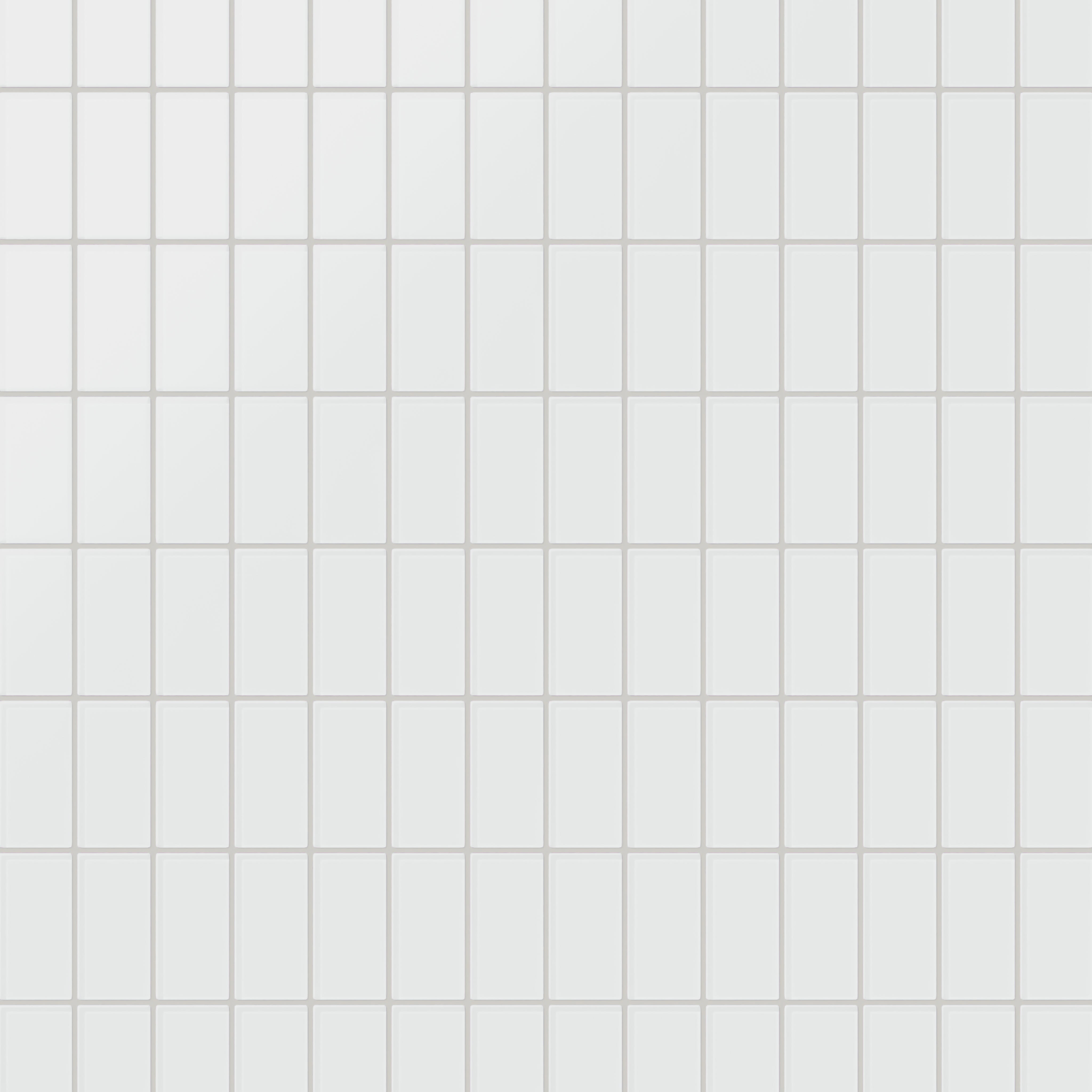 2x4 Straight Set Sheeted Glass Mosaic Tile in Egret Matte