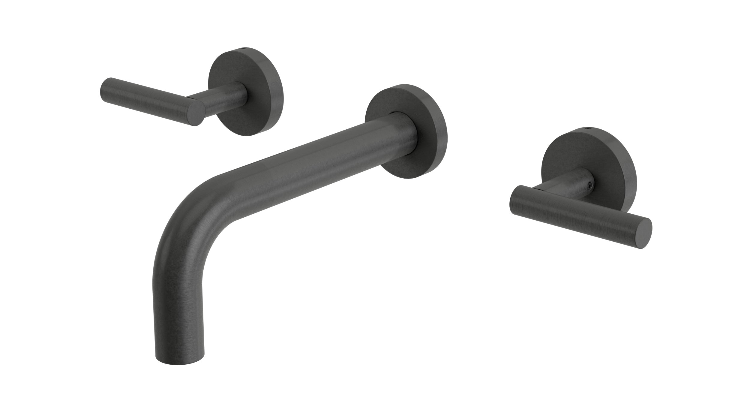 Contour Two Handle Wall Mount 7.5" Lavatory Faucet with Soft Lever Handles in Blackened Nickel