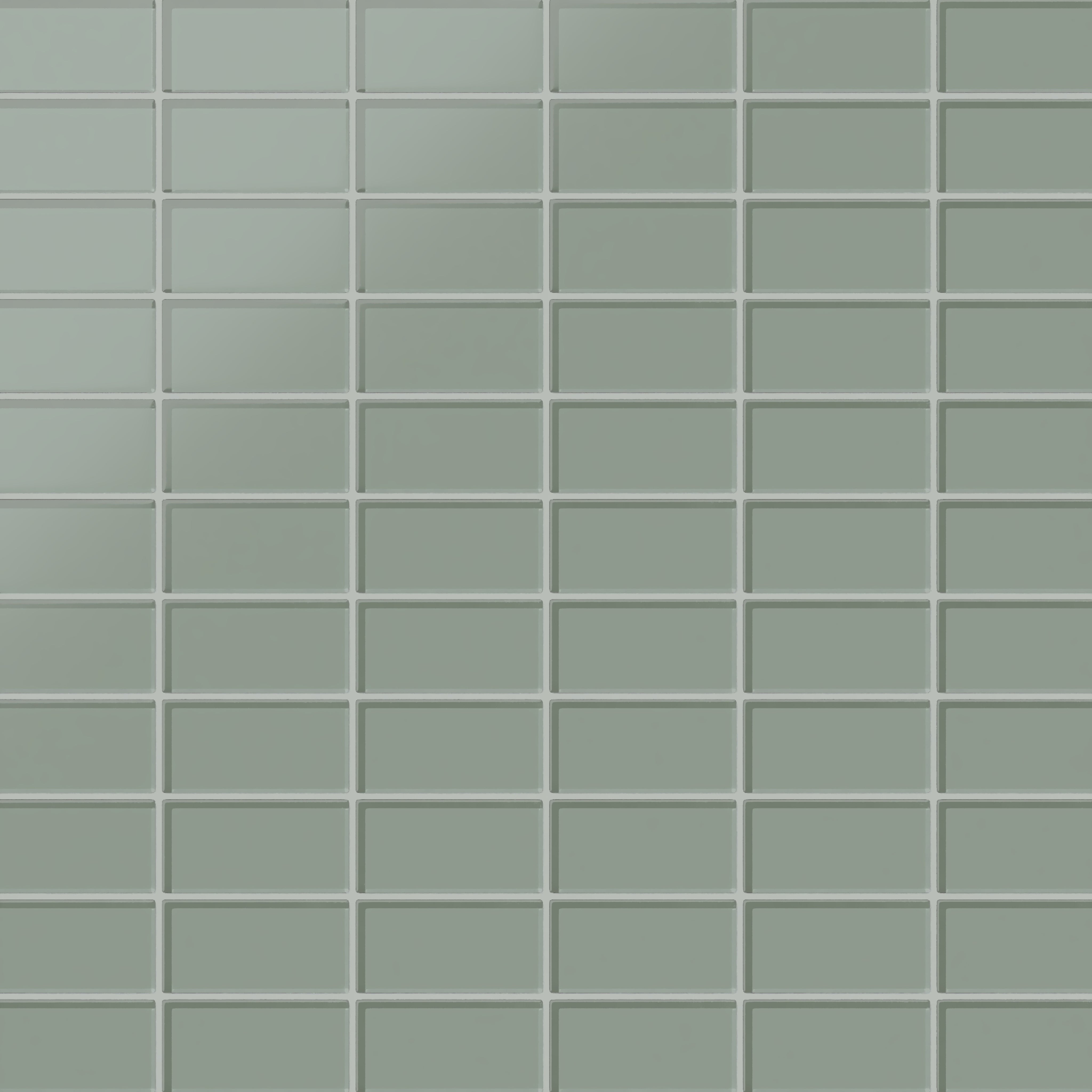 2x4 Straight Set Sheeted Glass Mosaic Tile in Hummingbird Matte