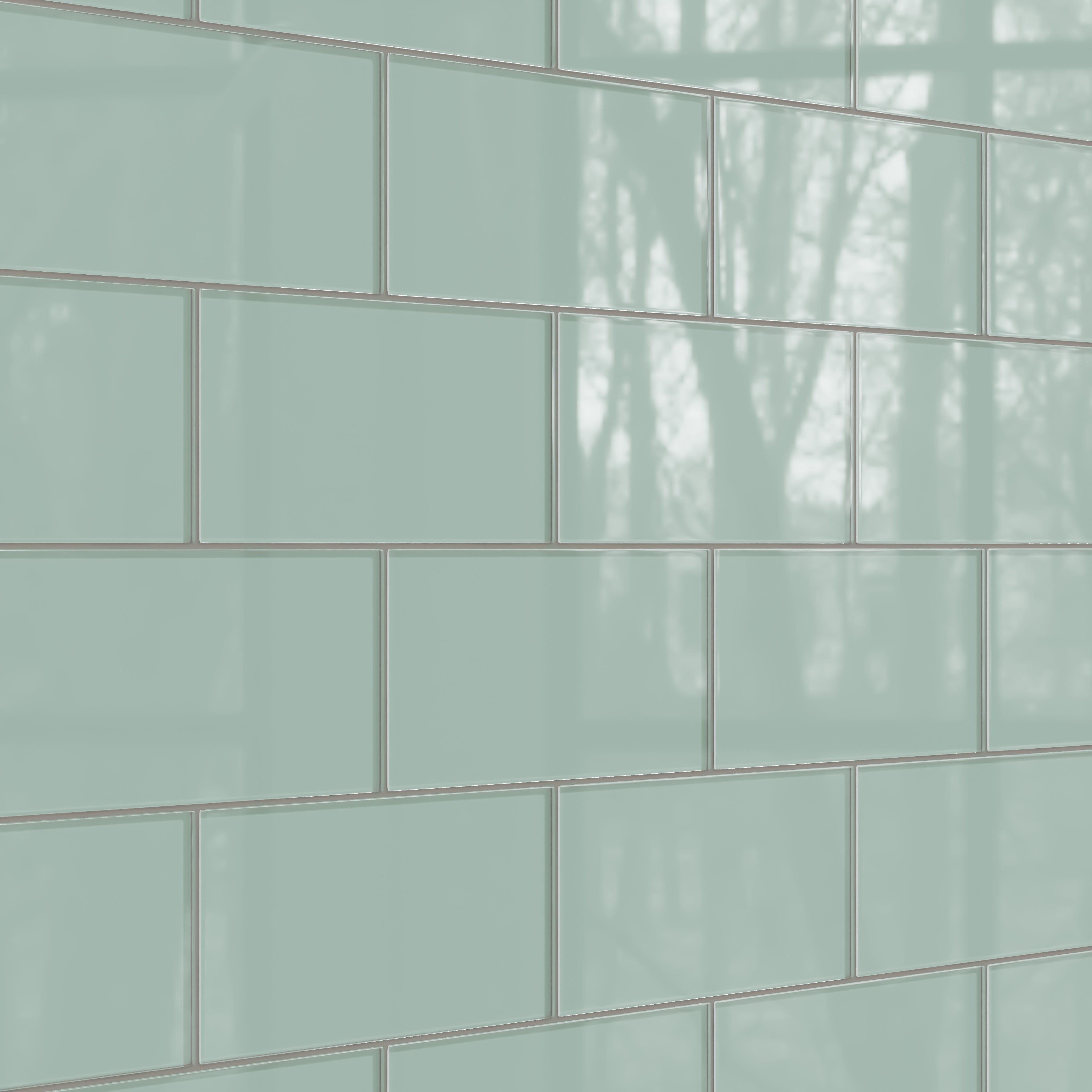 6x12 Glass Tile in Kingfisher Gloss