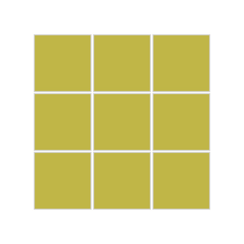 3x3 Straight Set Sheeted Original Ceramic Mosaic Tile in Palm Tree Matte