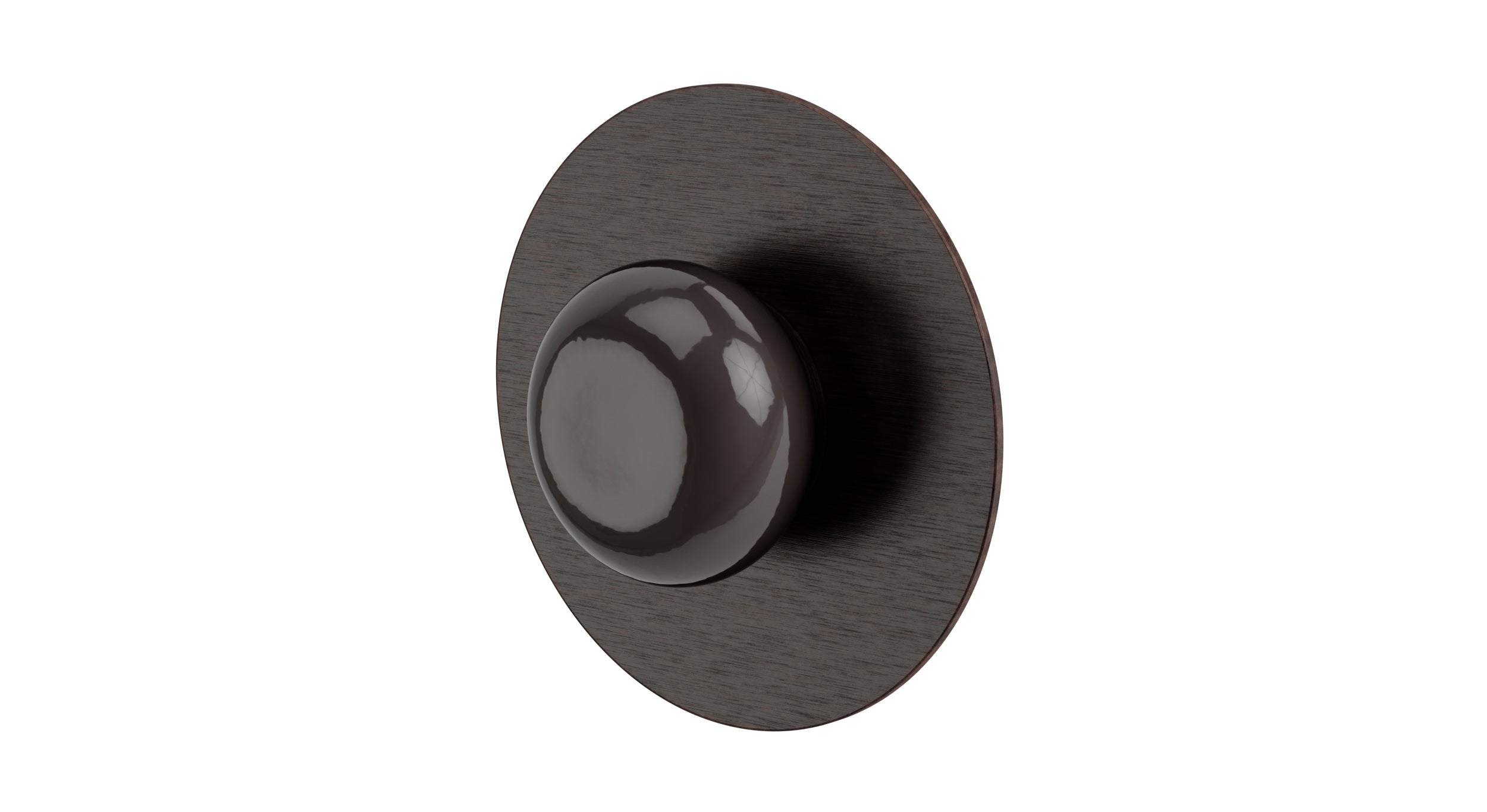 Foundry One Handle Wall Mount Shower Trim with Pebble Ceramic Knob Handle in Antique Bronze
