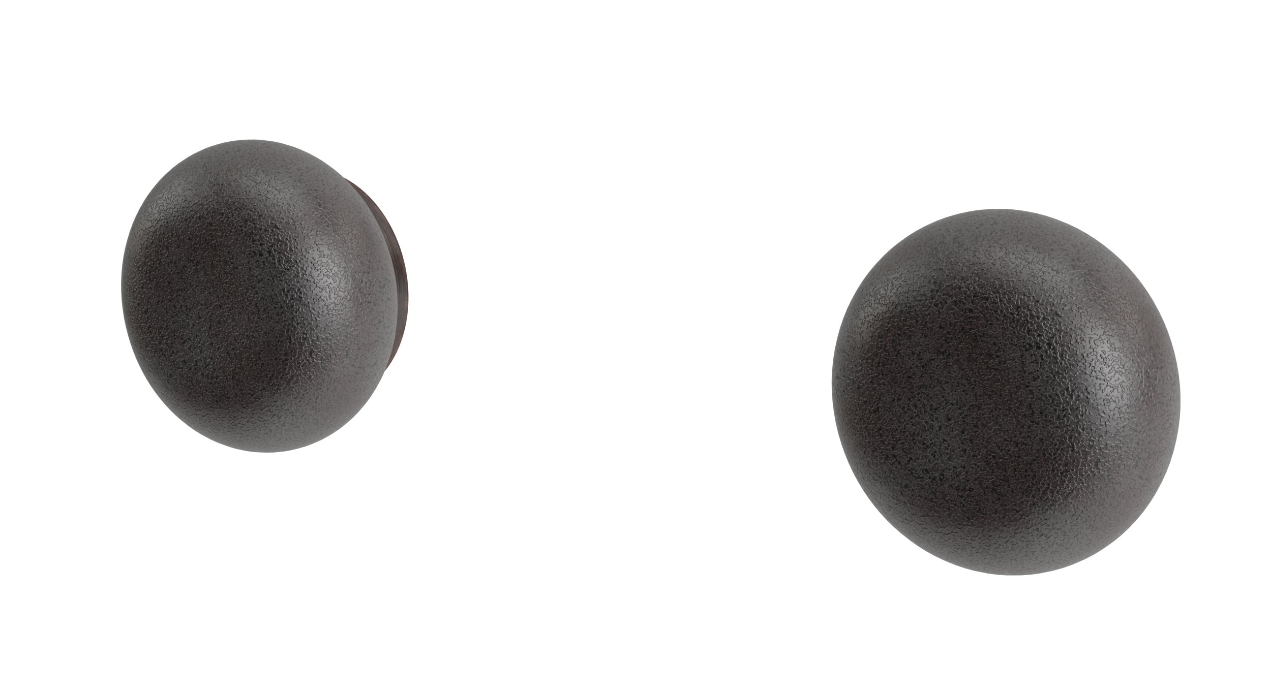 Foundry Two Handle Wall Mount Bath Trim with Pebble Ceramic Knob Handles in Antique Bronze