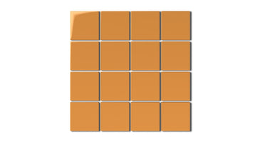 3x3 Straight Set Sheeted Natural Press Ceramic Mosaic Tile in Yellow Ochre Gloss