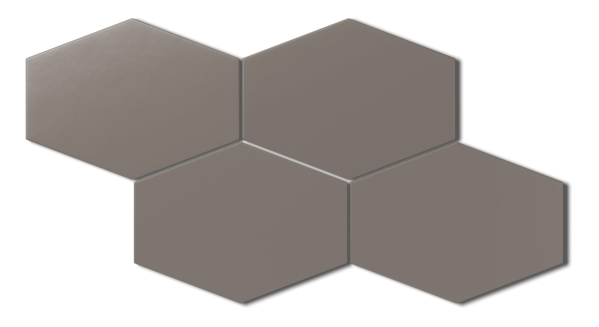 Elongated Hexagon Natural Press Ceramic Tile in Timberline Matte