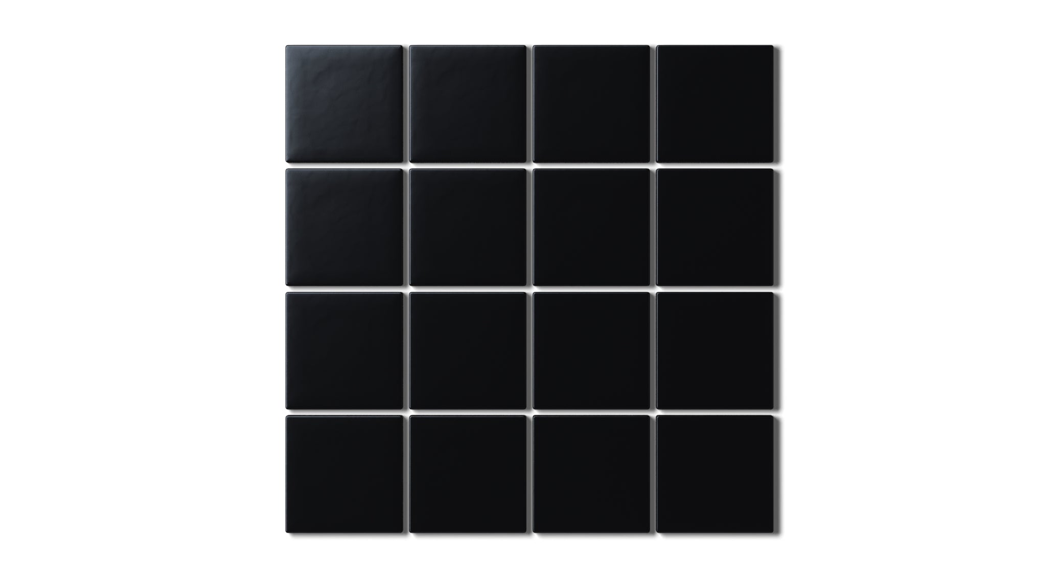 3x3 Straight Set Sheeted Natural Press Ceramic Mosaic Tile in Bone Black Matte