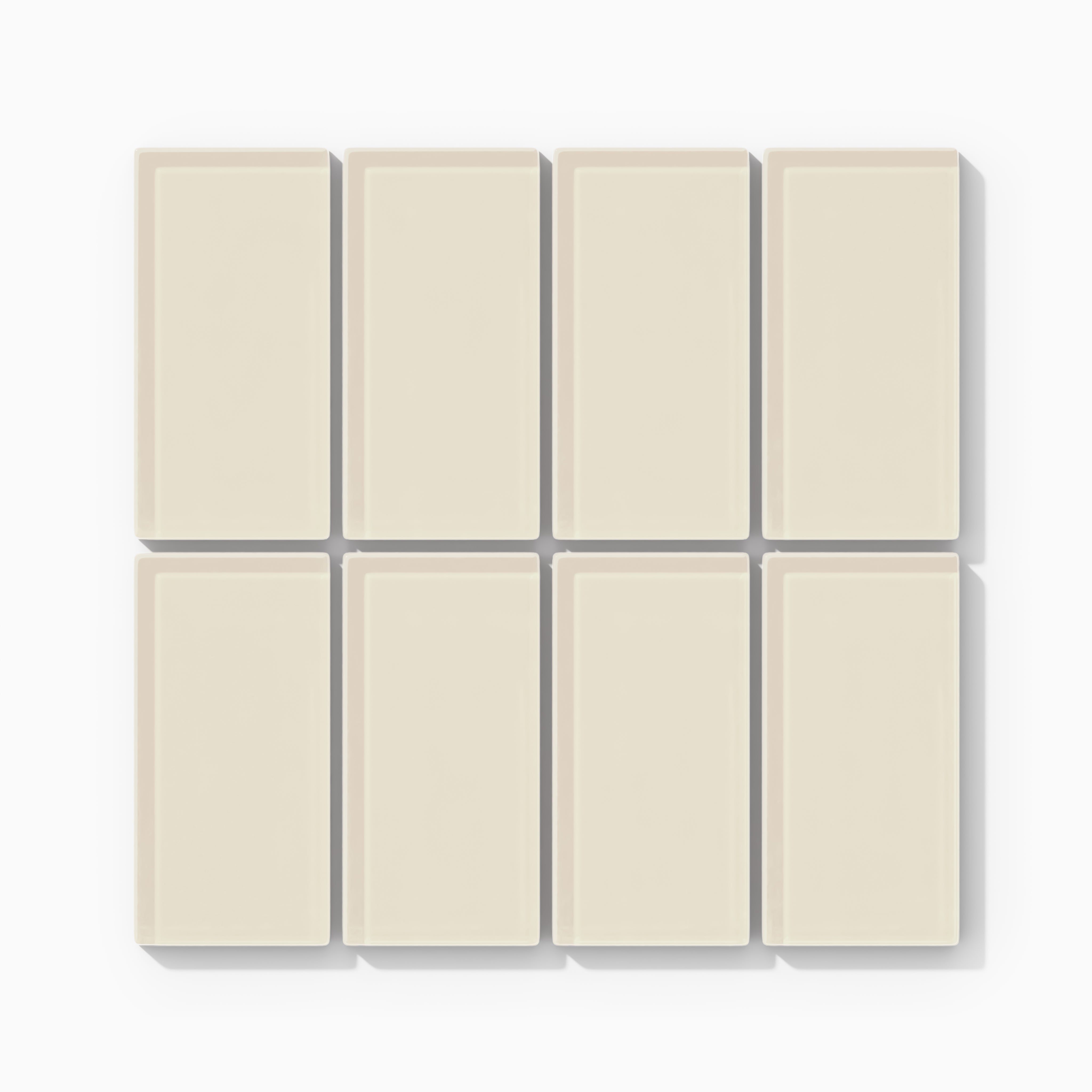 2x4 Straight Set Sheeted Glass Mosaic Tile in Sparrow Gloss