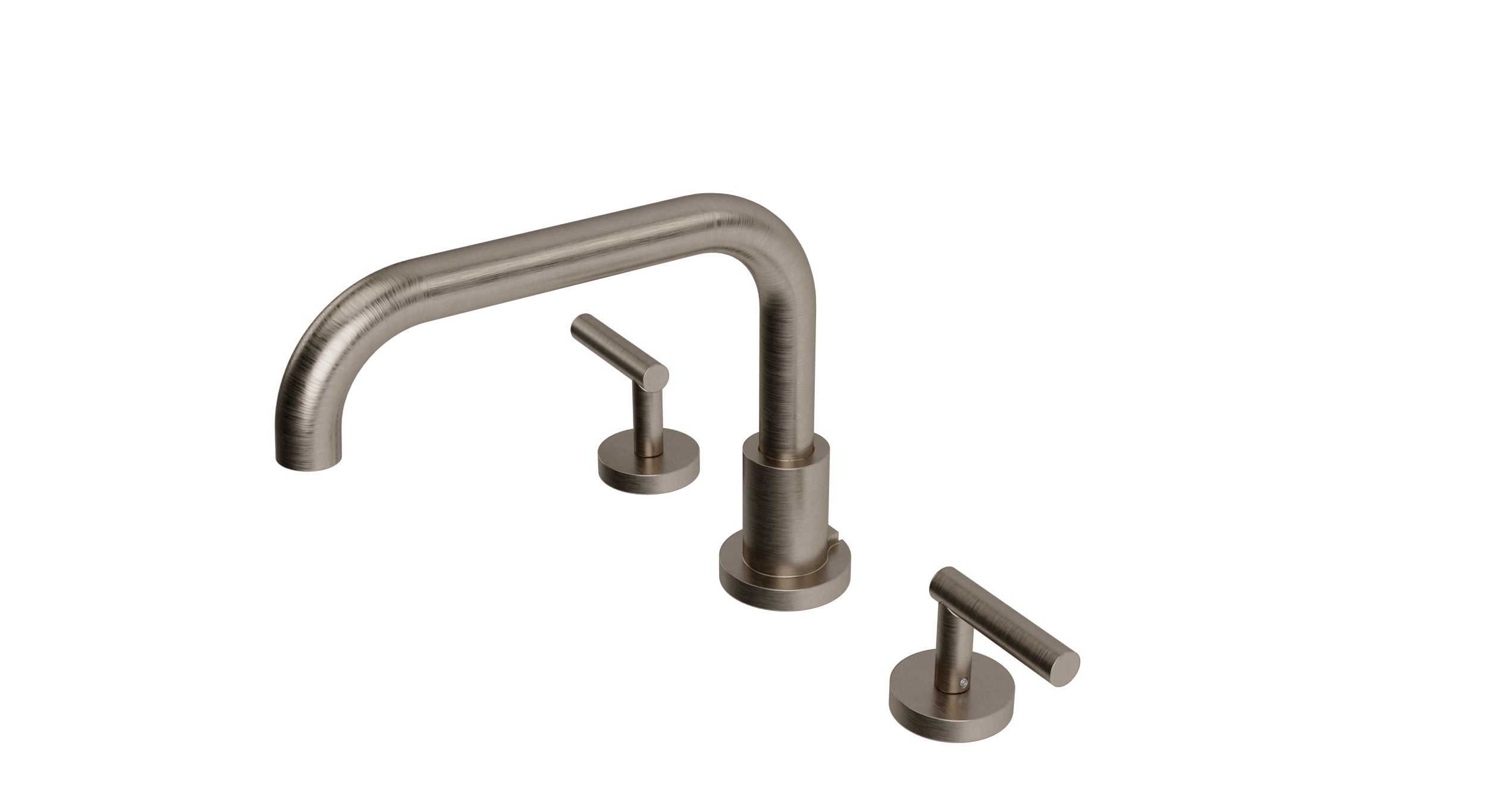 Contour Two Handle Deck Mount Squaretop Bath Trim with Soft Lever Handles in Antique Nickel
